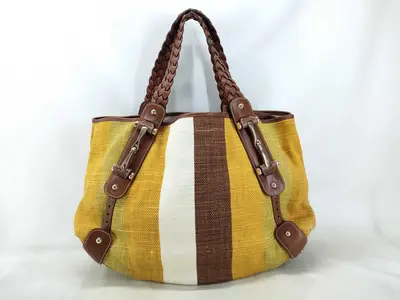 Horsebit Tote Bag, Canvas and Leather, 137621 Tote Bag