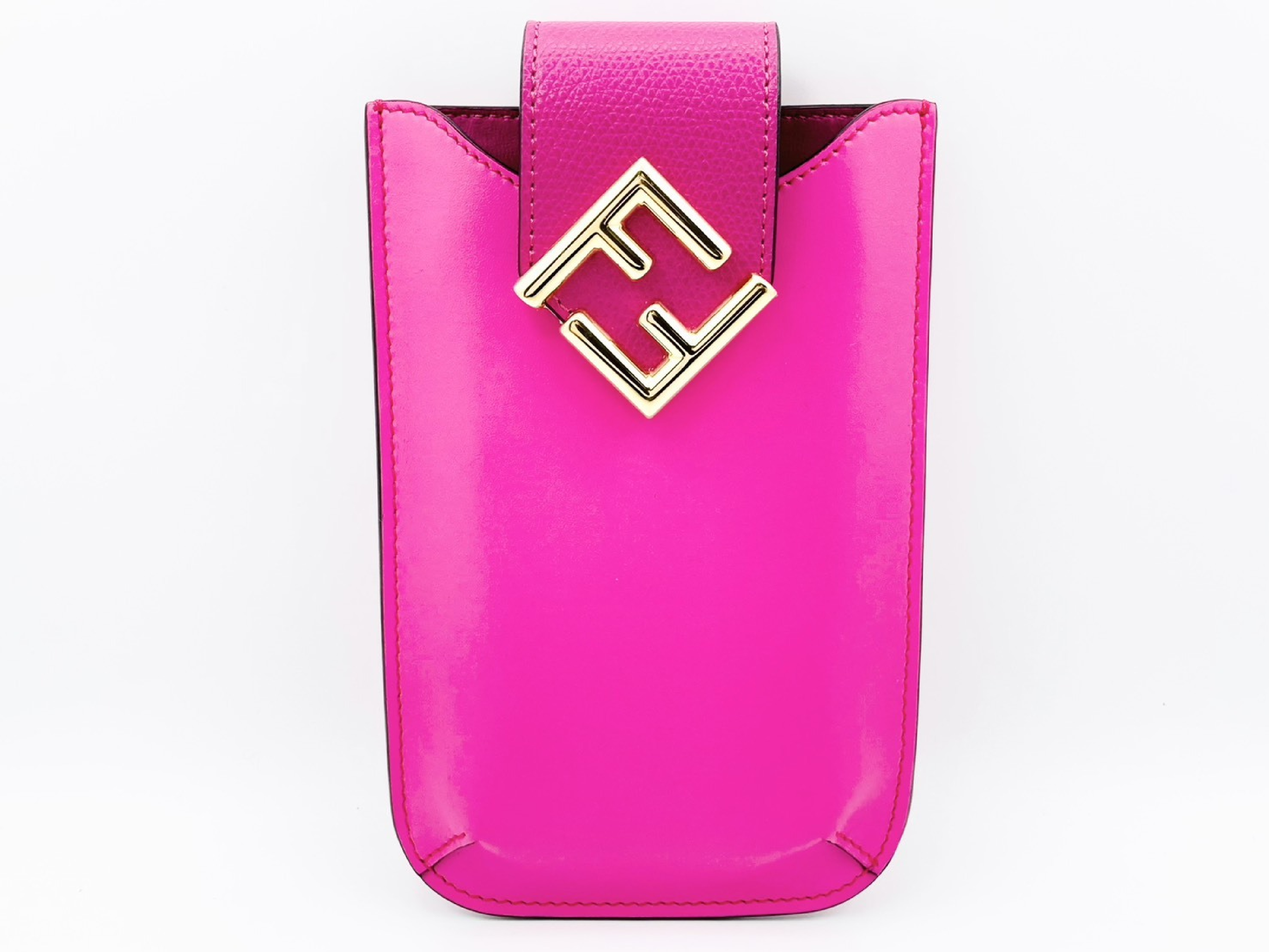 FF Logo FF Diamond Smartphone Pouch Phone Holder 7AS188 Leather Pink Shoulder Bag — view 2
