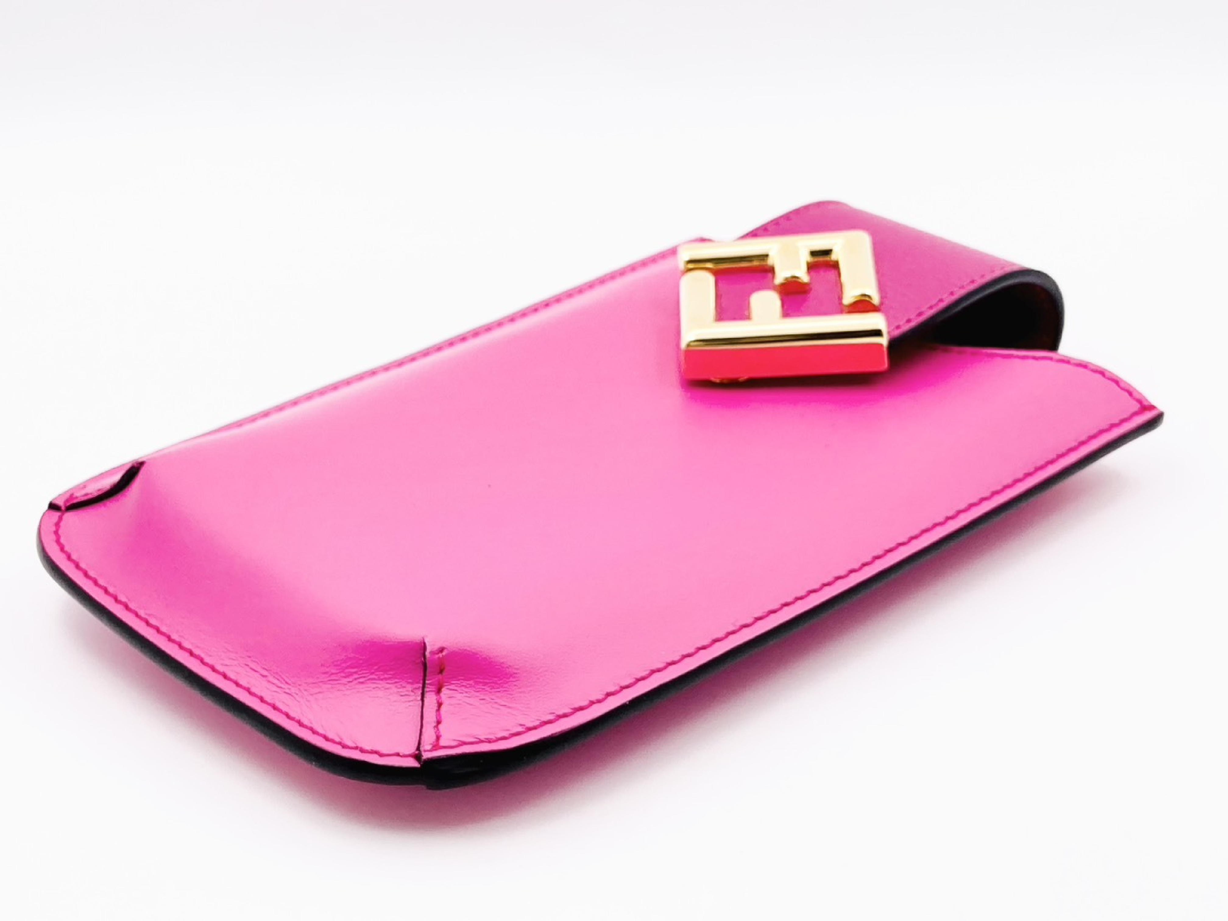 FF Logo FF Diamond Smartphone Pouch Phone Holder 7AS188 Leather Pink Shoulder Bag — view 5