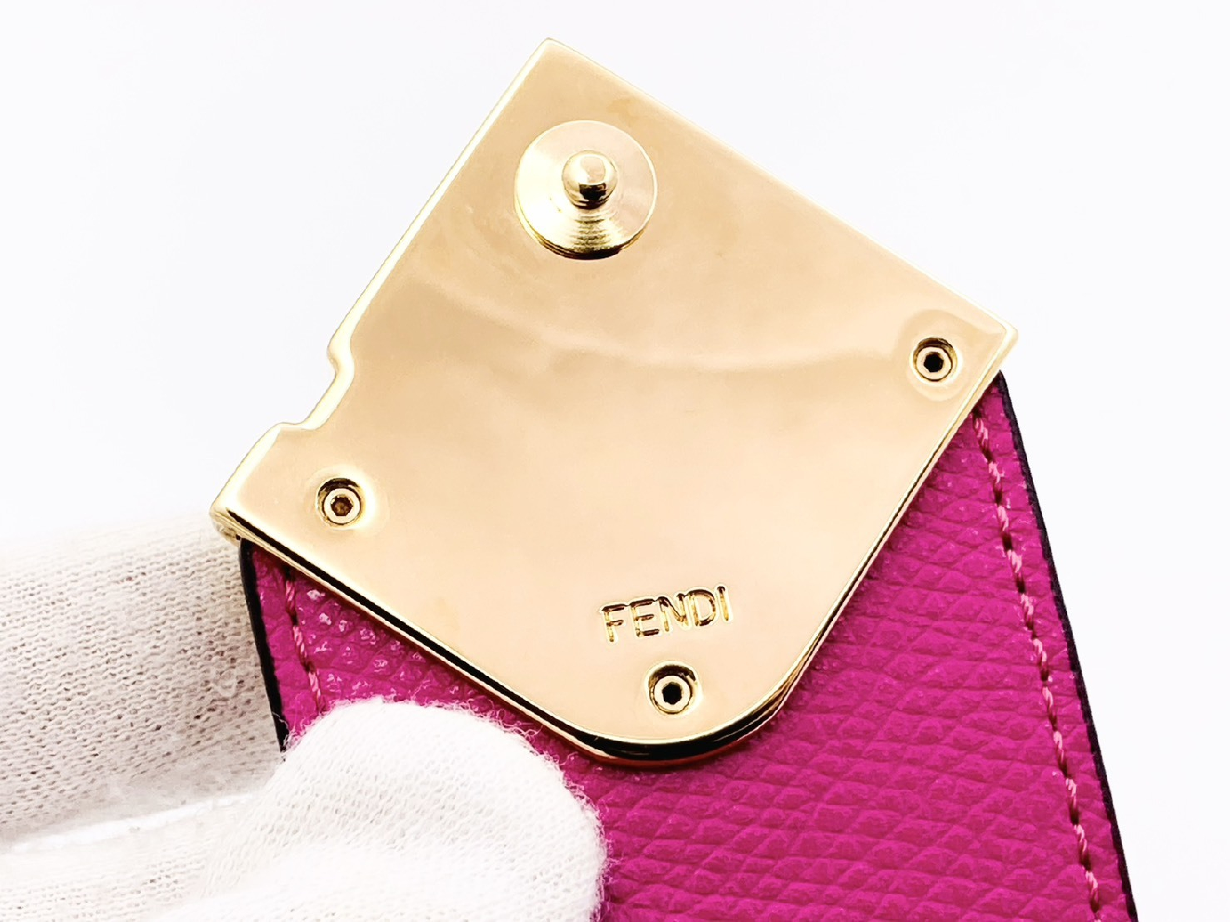 FF Logo FF Diamond Smartphone Pouch Phone Holder 7AS188 Leather Pink Shoulder Bag — view 6
