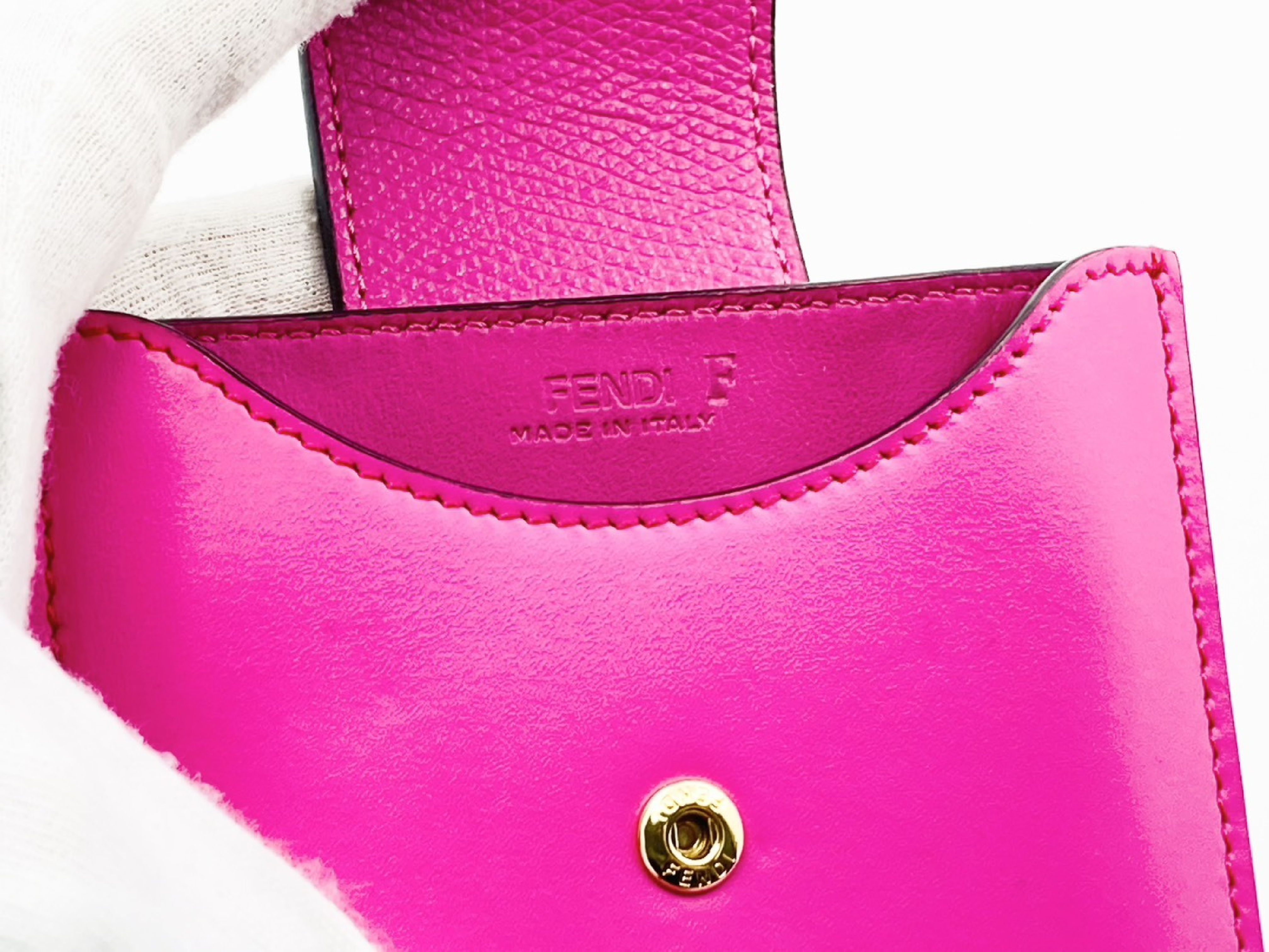 FF Logo FF Diamond Smartphone Pouch Phone Holder 7AS188 Leather Pink Shoulder Bag — view 7