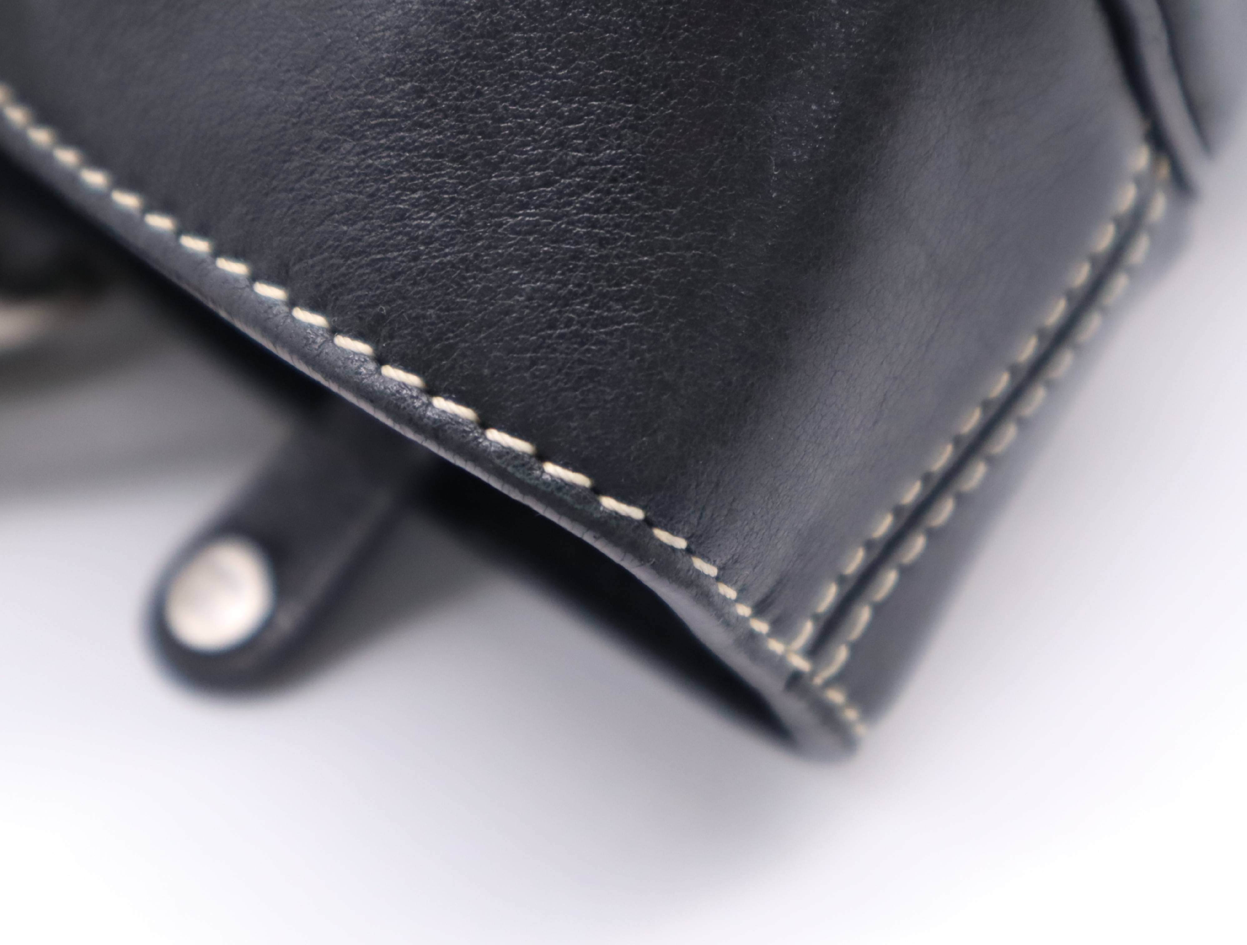 Leather Boogie Bag, Black, Silver Hardware, Handbag — view 11