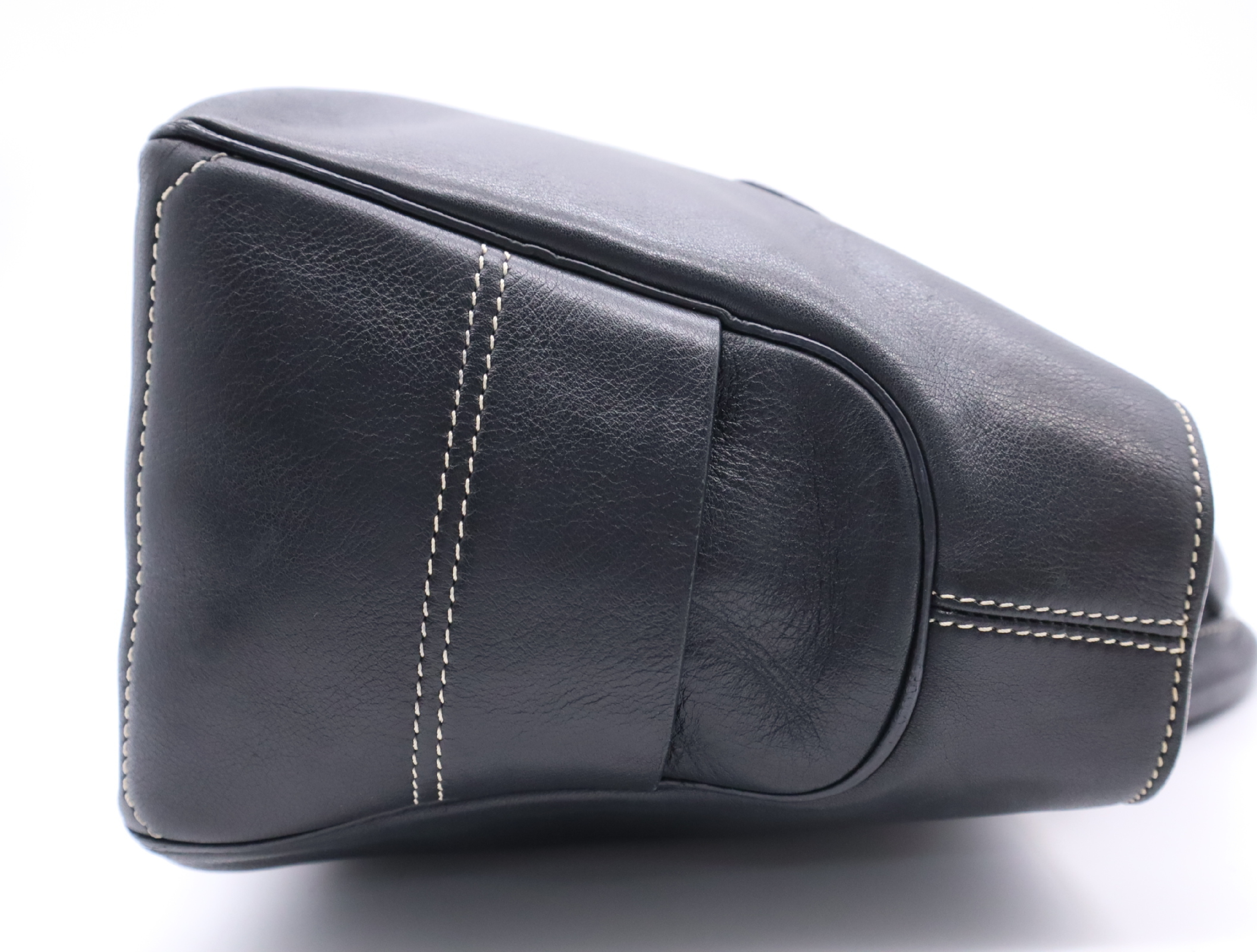 Leather Boogie Bag, Black, Silver Hardware, Handbag — view 5