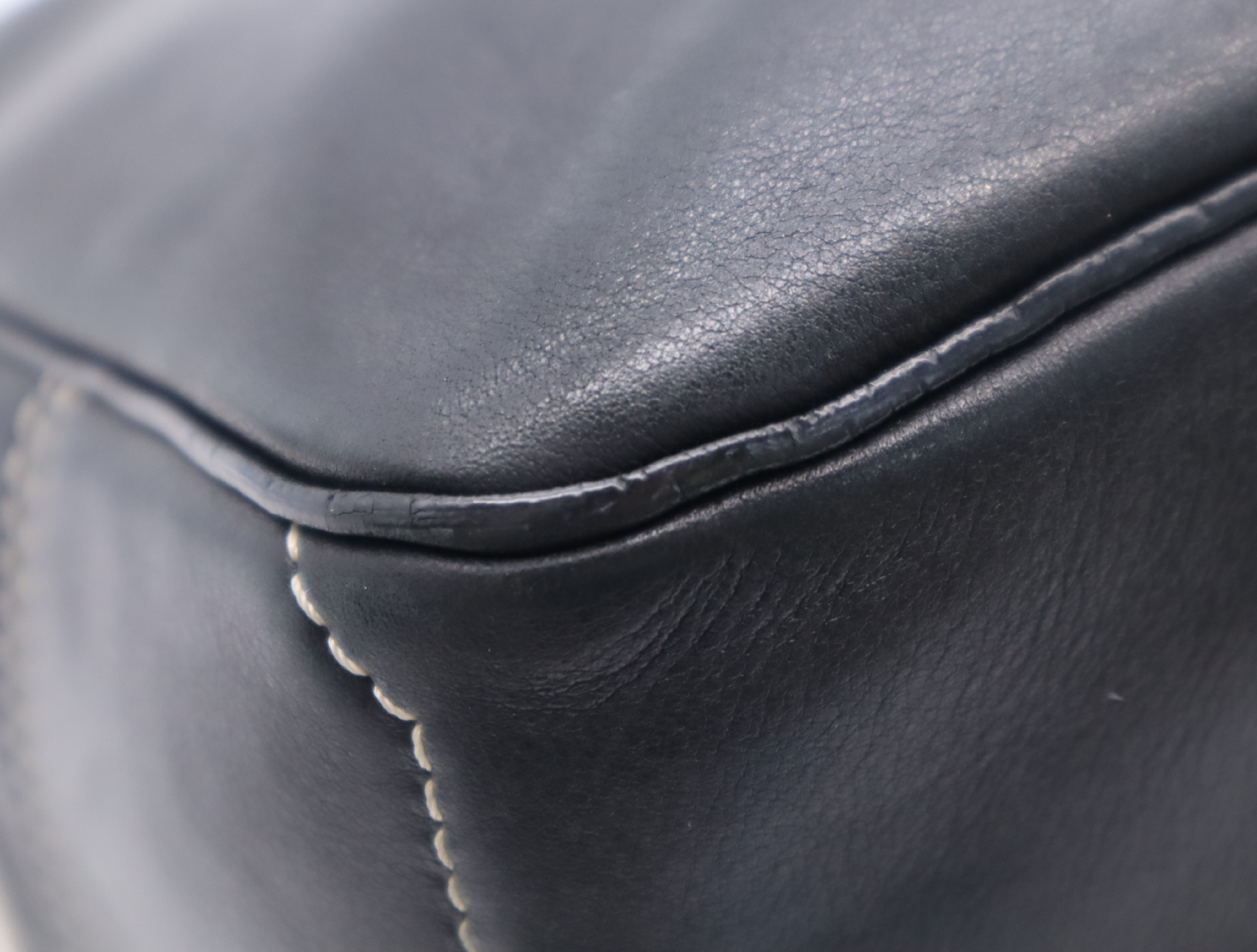 Leather Boogie Bag, Black, Silver Hardware, Handbag — view 6