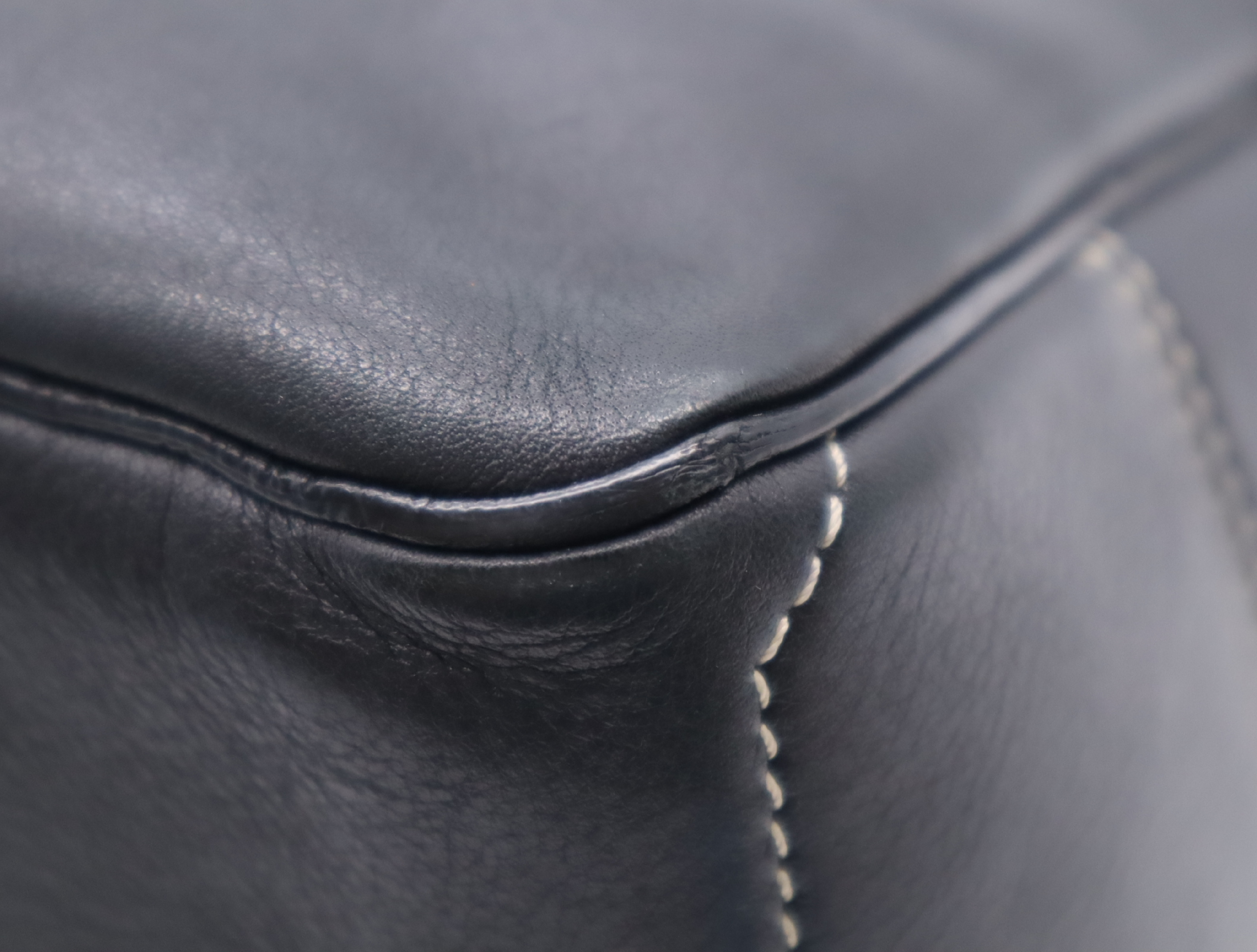 Leather Boogie Bag, Black, Silver Hardware, Handbag — view 7