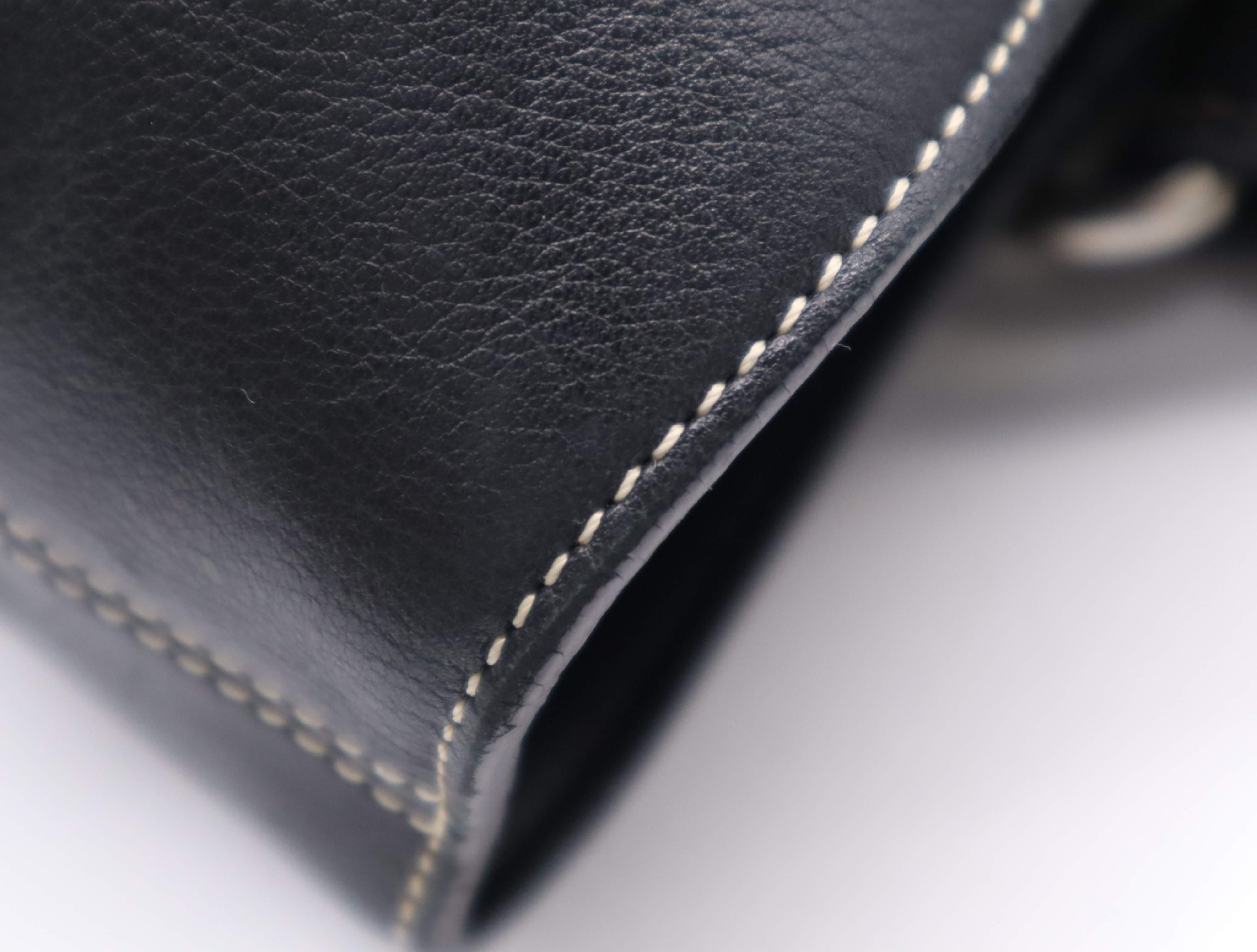 Leather Boogie Bag, Black, Silver Hardware, Handbag — view 8