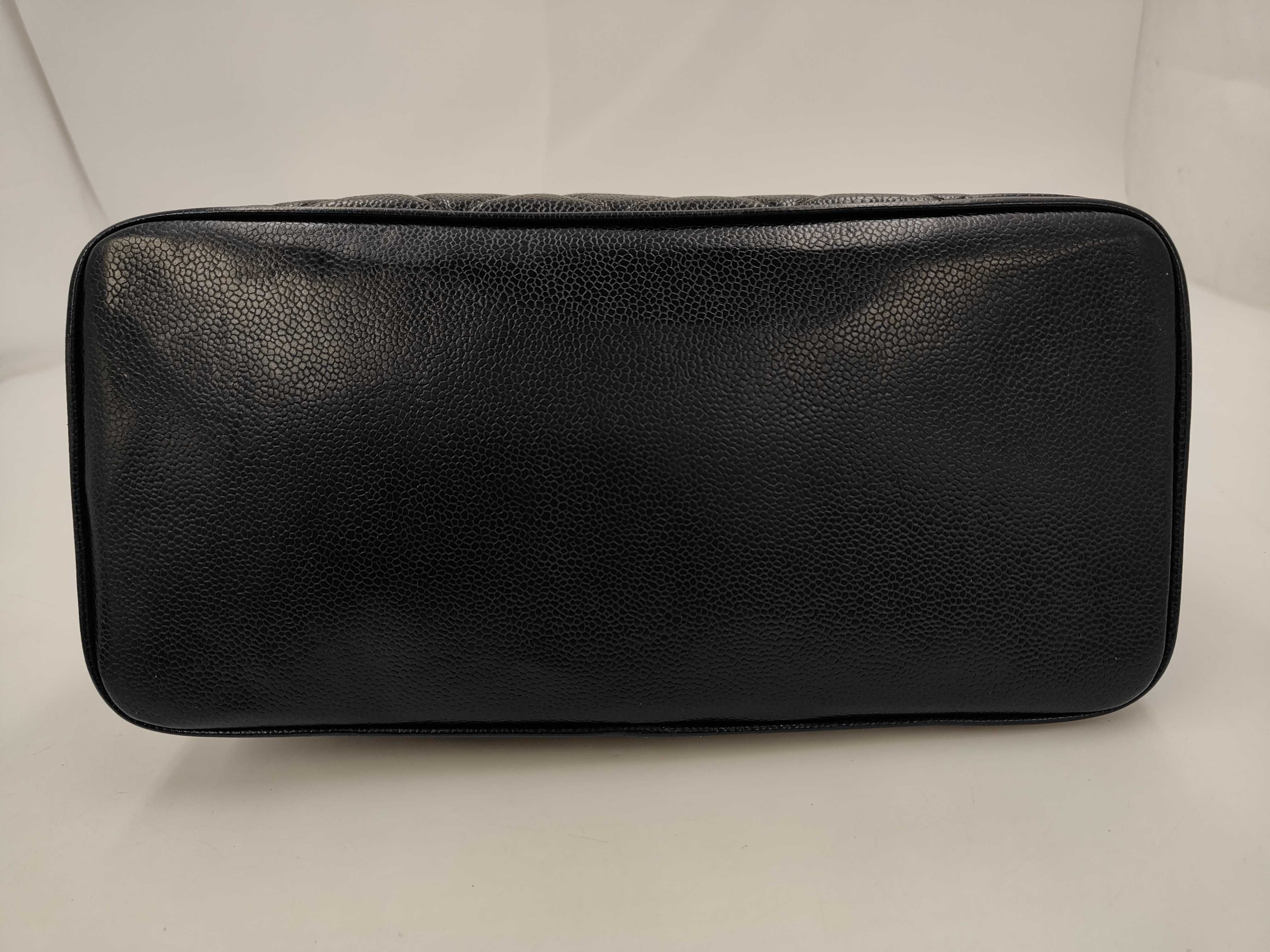 Caviar Skin G Medal Reissue Tote Bag, Black — view 3