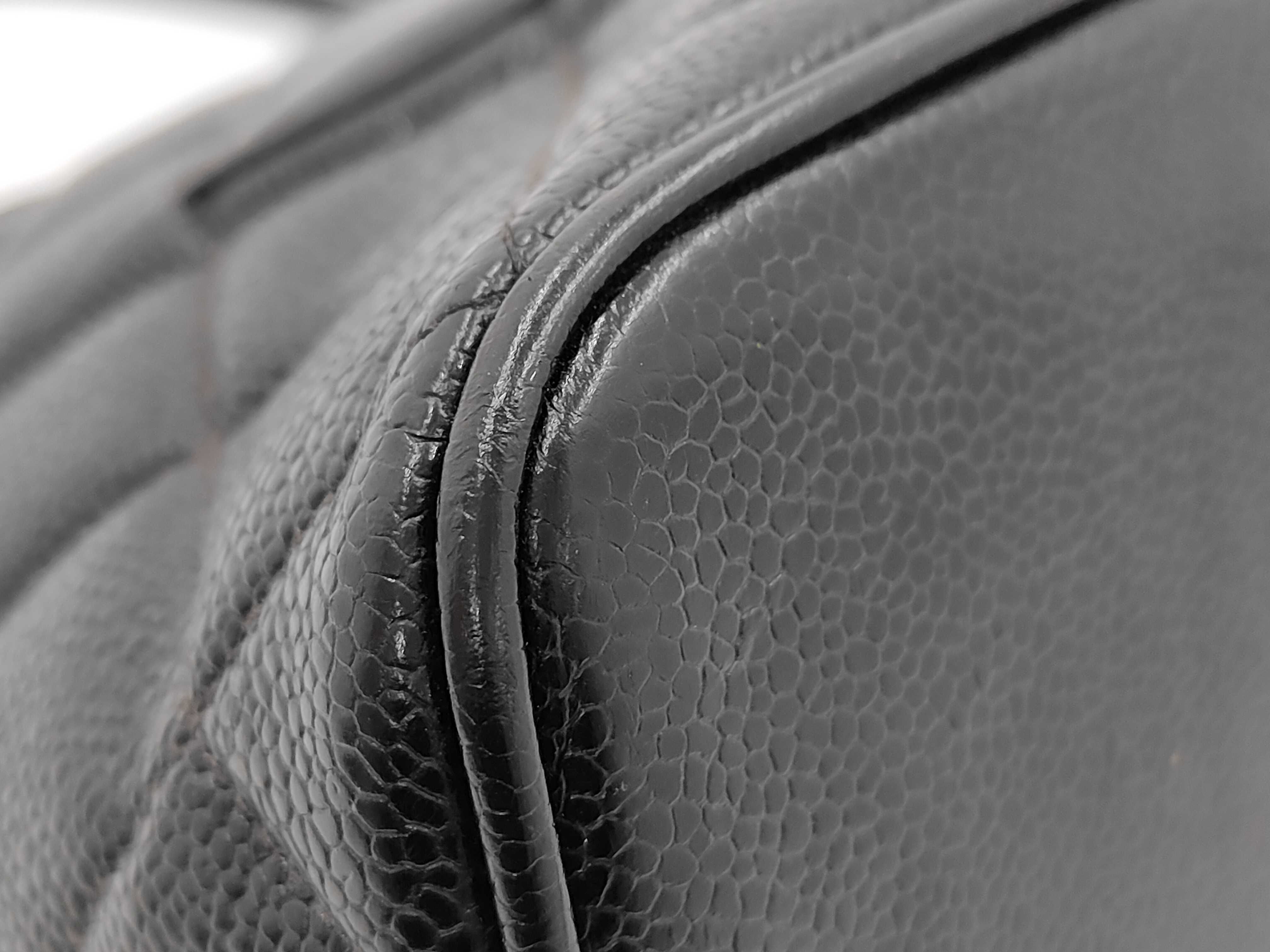 Caviar Skin G Medal Reissue Tote Bag, Black — view 4