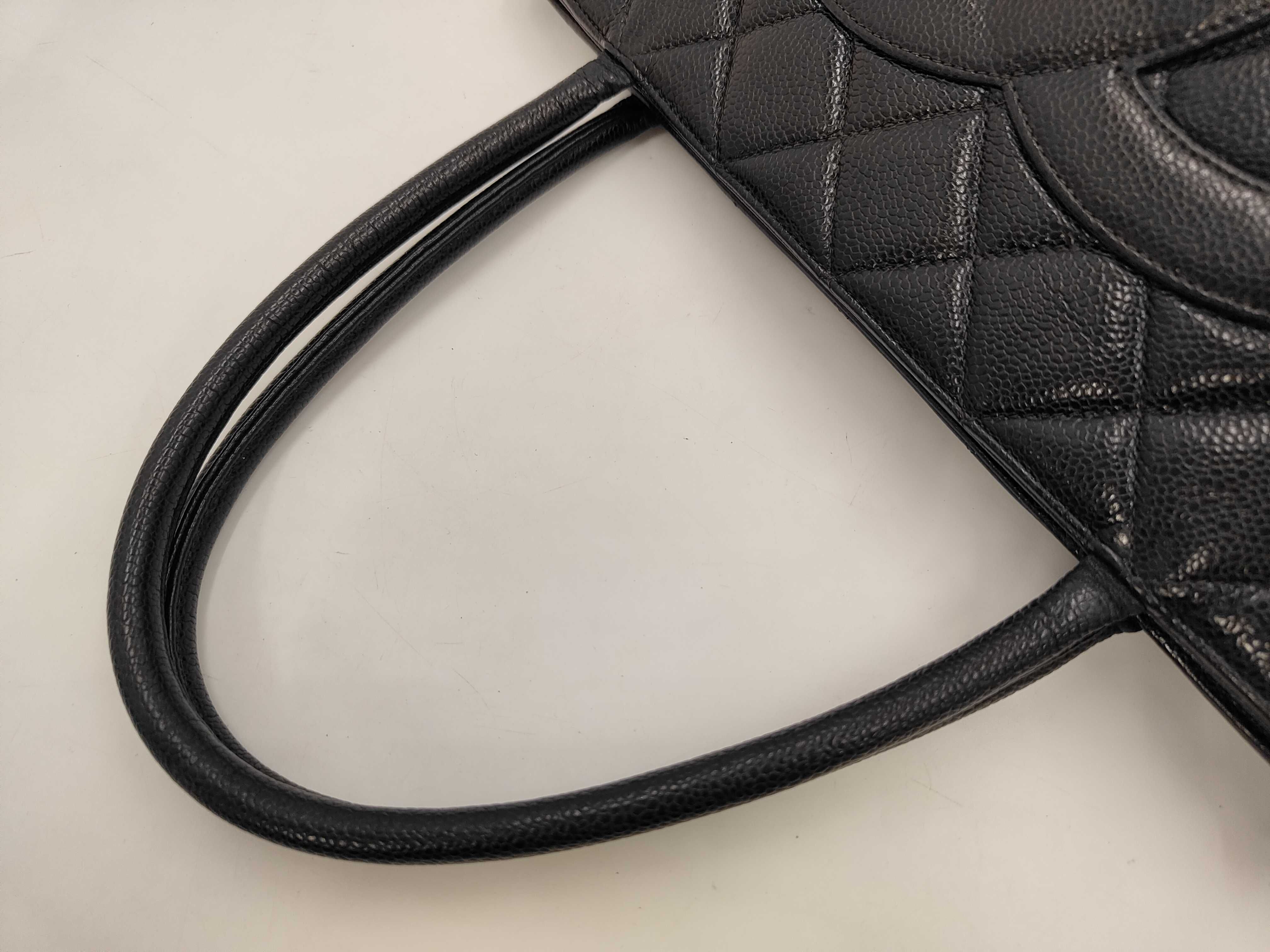Caviar Skin G Medal Reissue Tote Bag, Black — view 5