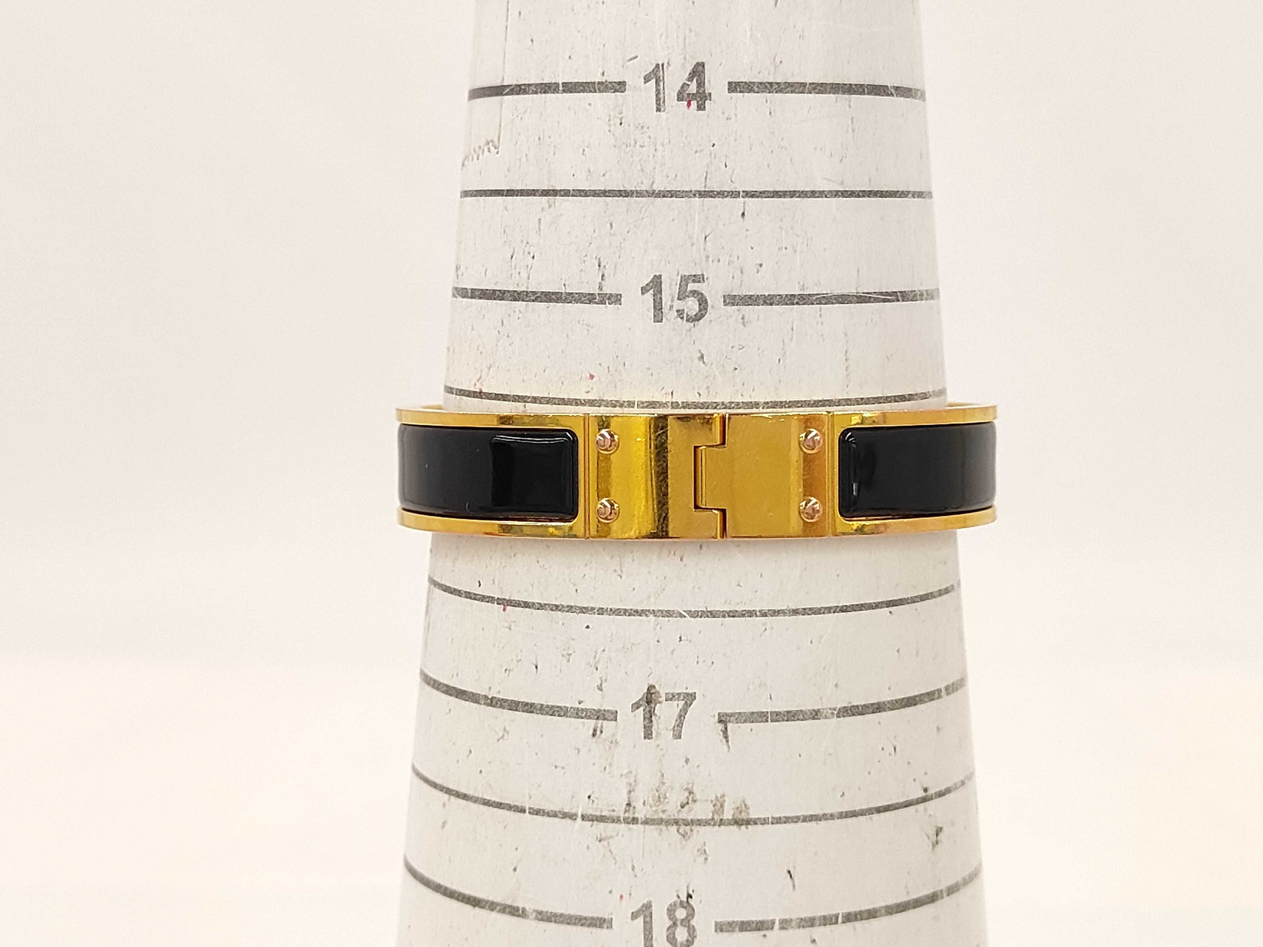 Charniere Bracelet/Bangle in Black with GP Hardware — view 3
