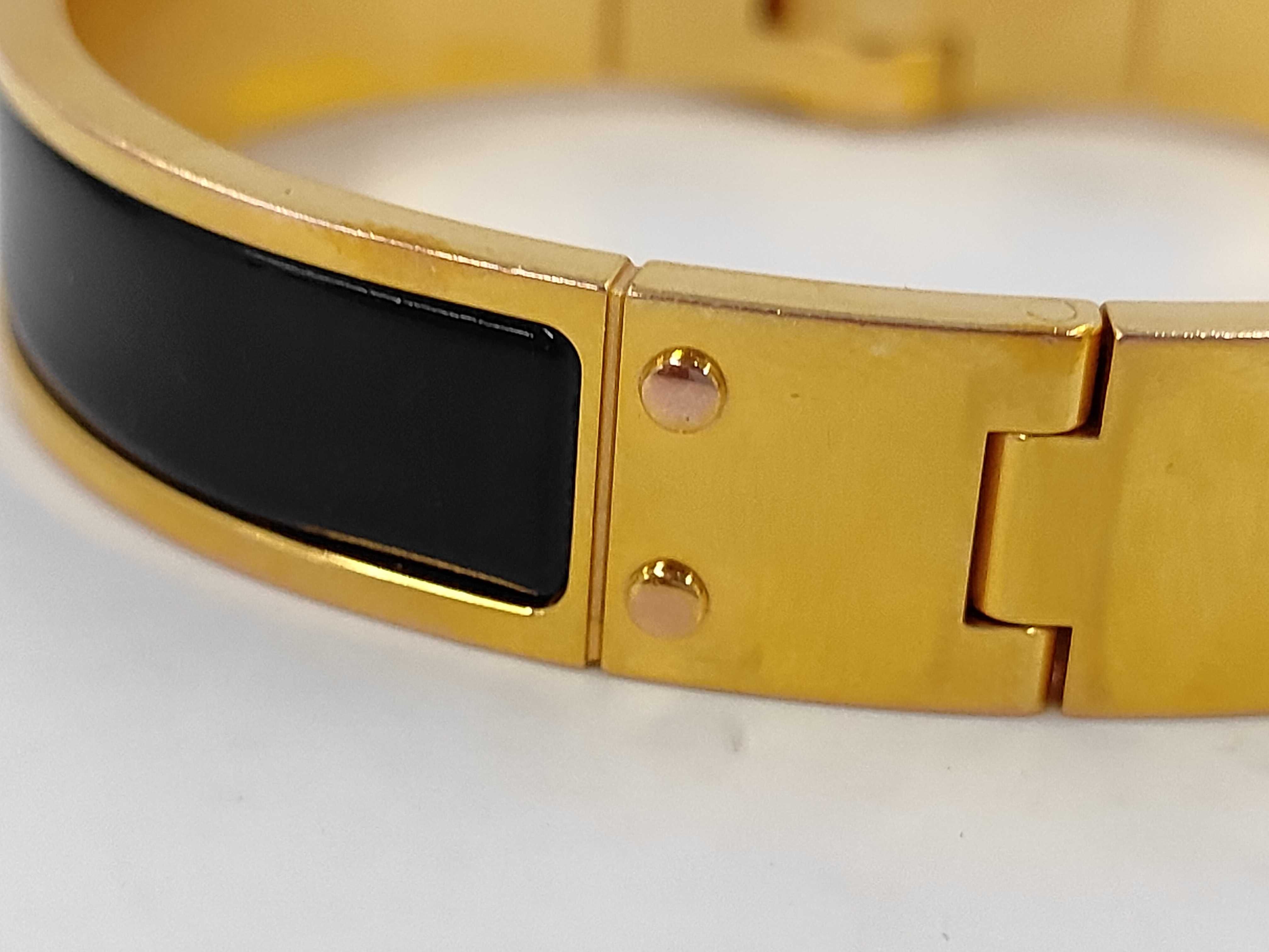 Charniere Bracelet/Bangle in Black with GP Hardware — view 6