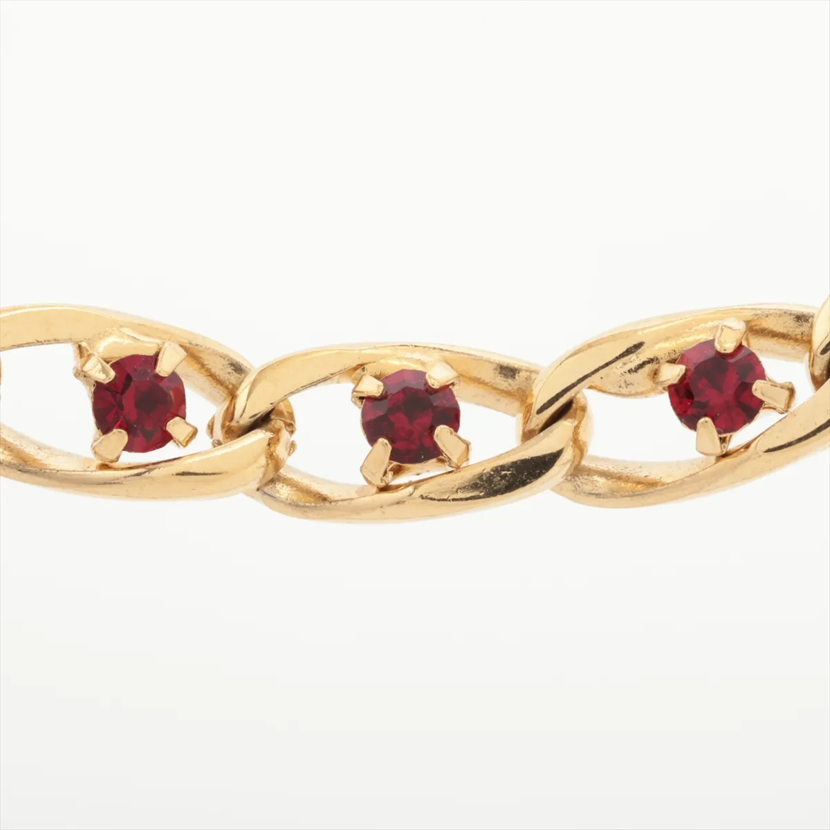 necklace, gold plated with rhinestones. Shows signs of wear, — view 2
