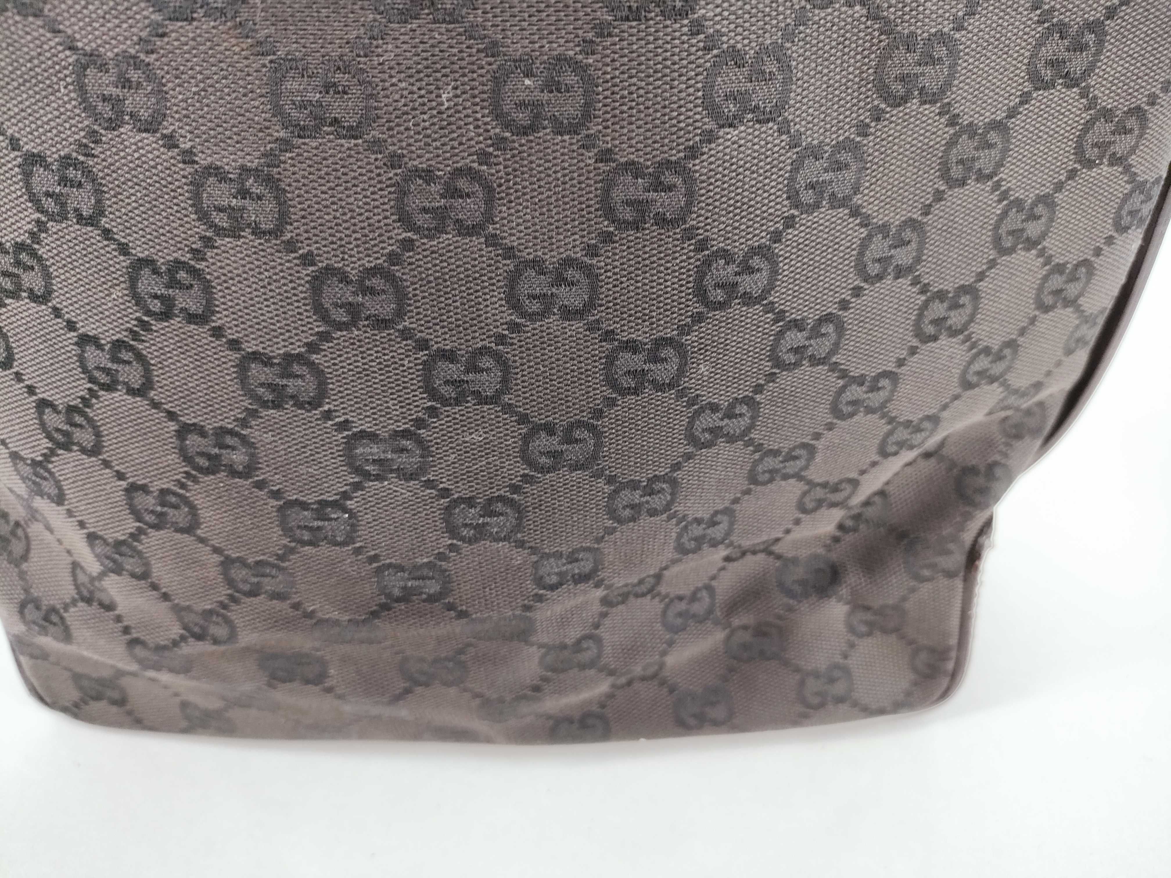 GG logo pattern canvas leather handbag — view 14