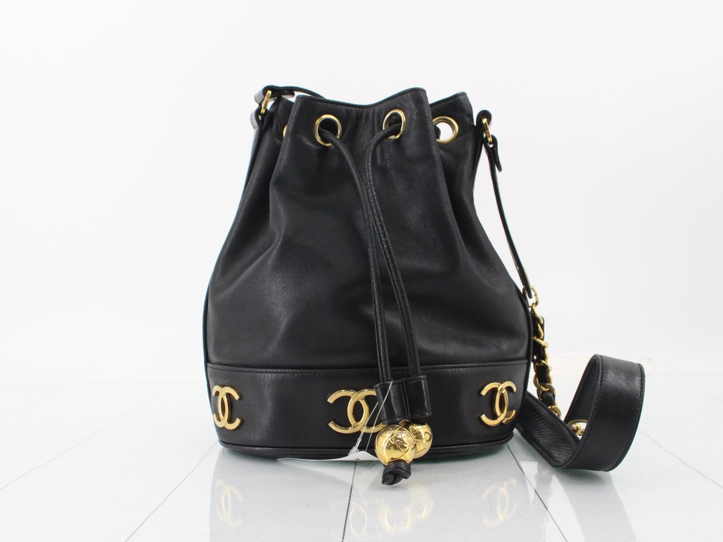 Lambskin Coco Ball Drawstring Shoulder Bag