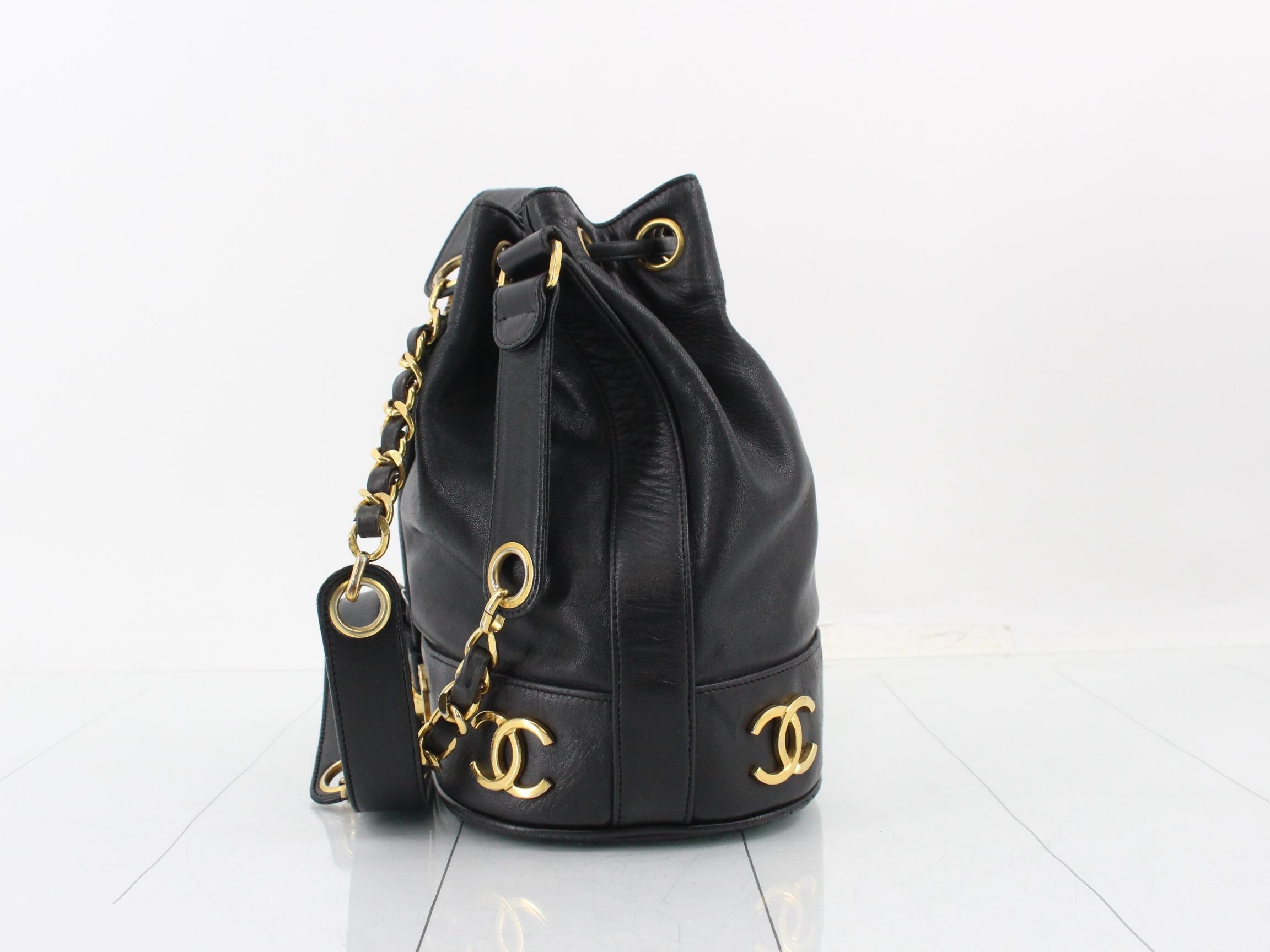 Lambskin Coco Ball Drawstring Shoulder Bag — view 3
