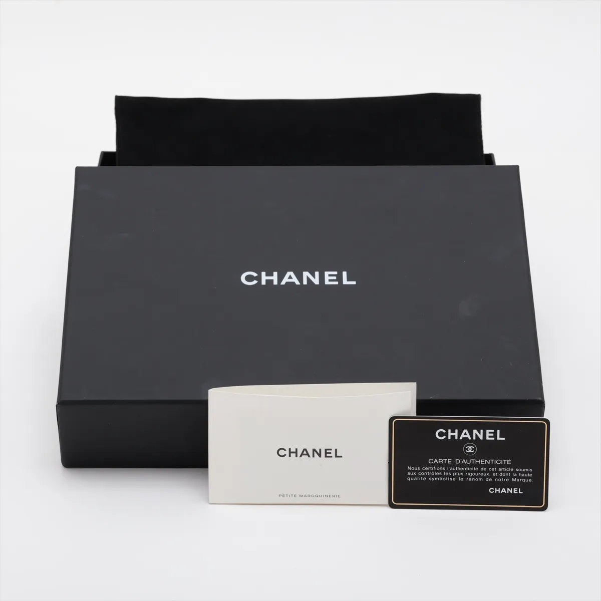 Matelassé Caviar Skin Chain Wallet, Black with Gold Hardware, 30782503 (Serial Number in the 30s) — view 11