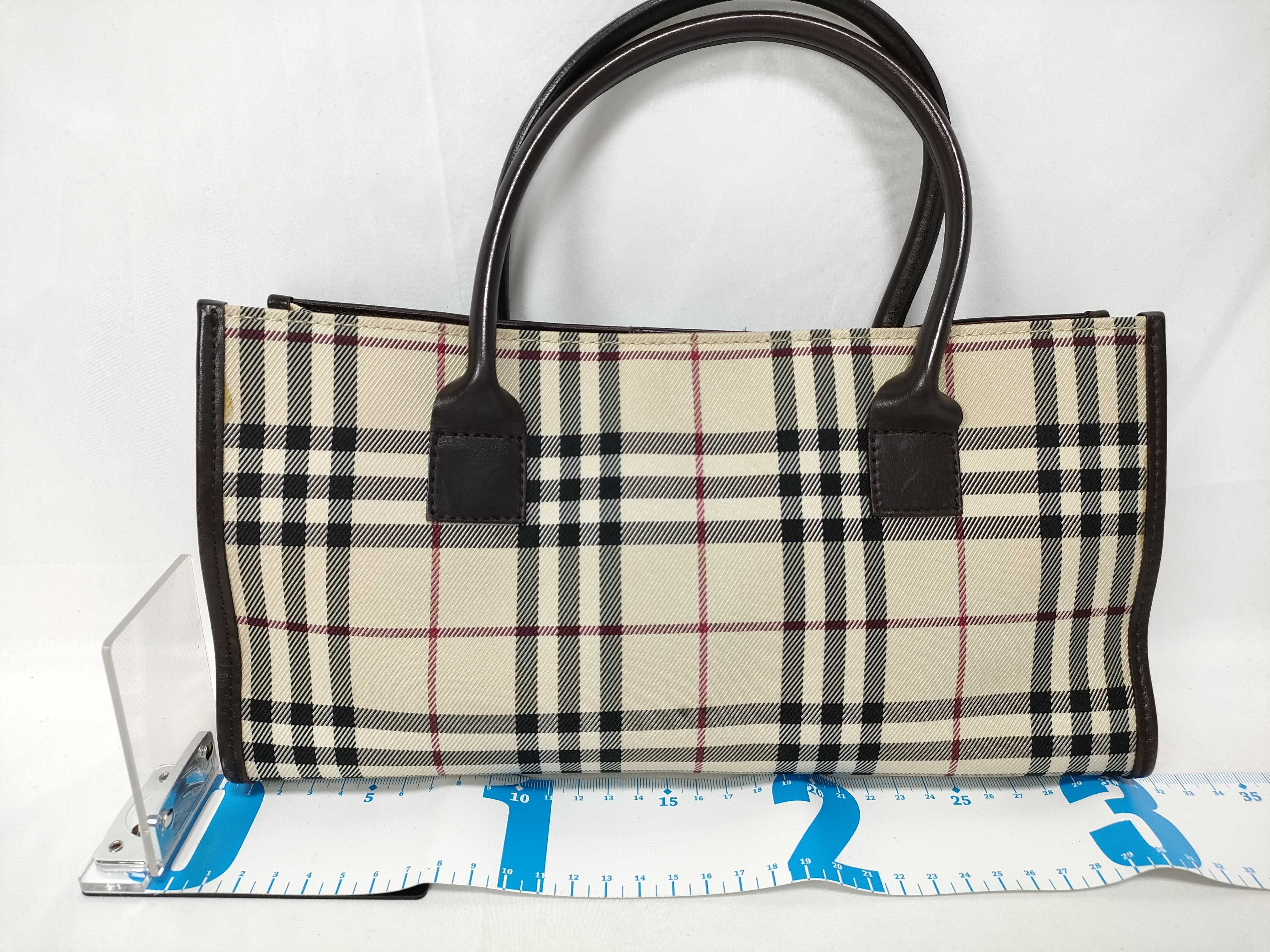 Nova Check Handbag with Logo Plate — view 2