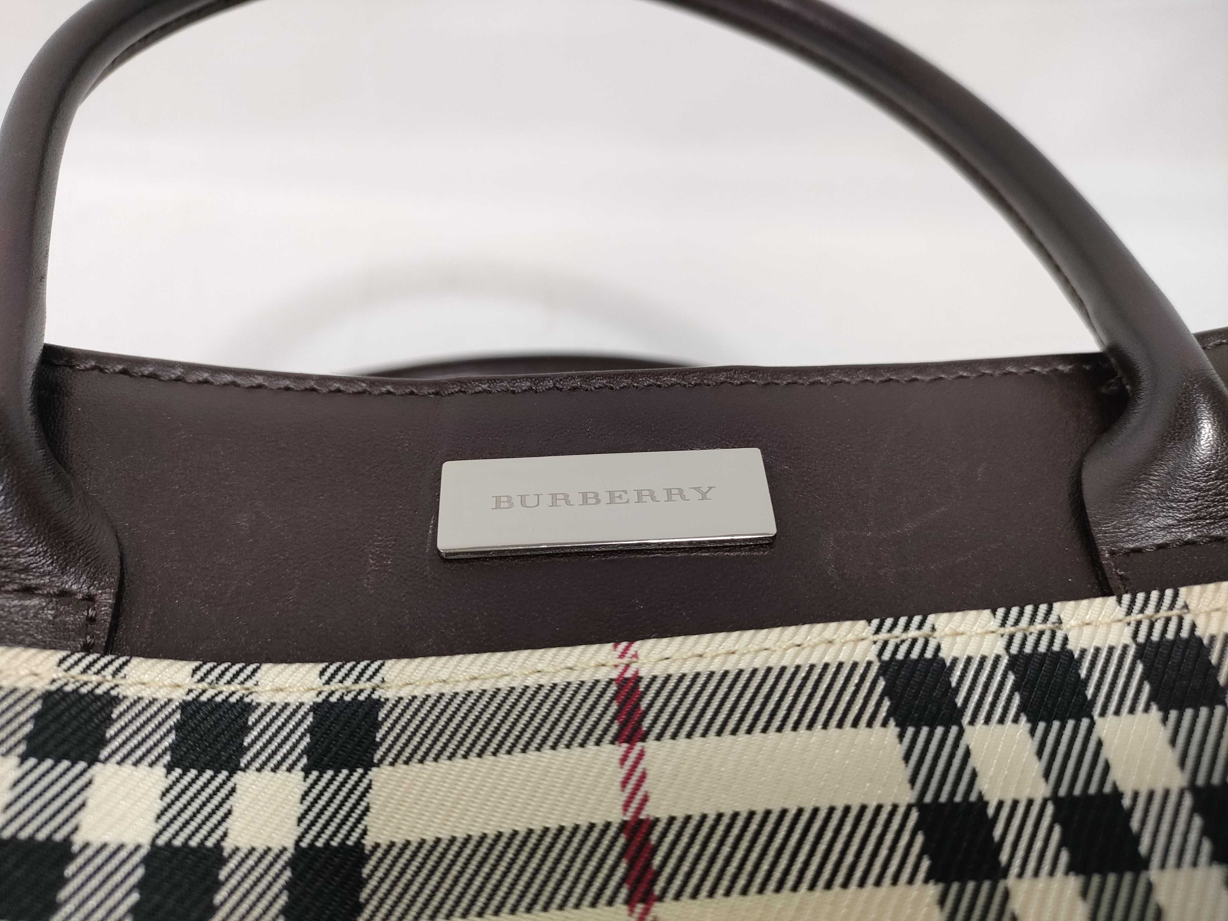 Nova Check Handbag with Logo Plate — view 7