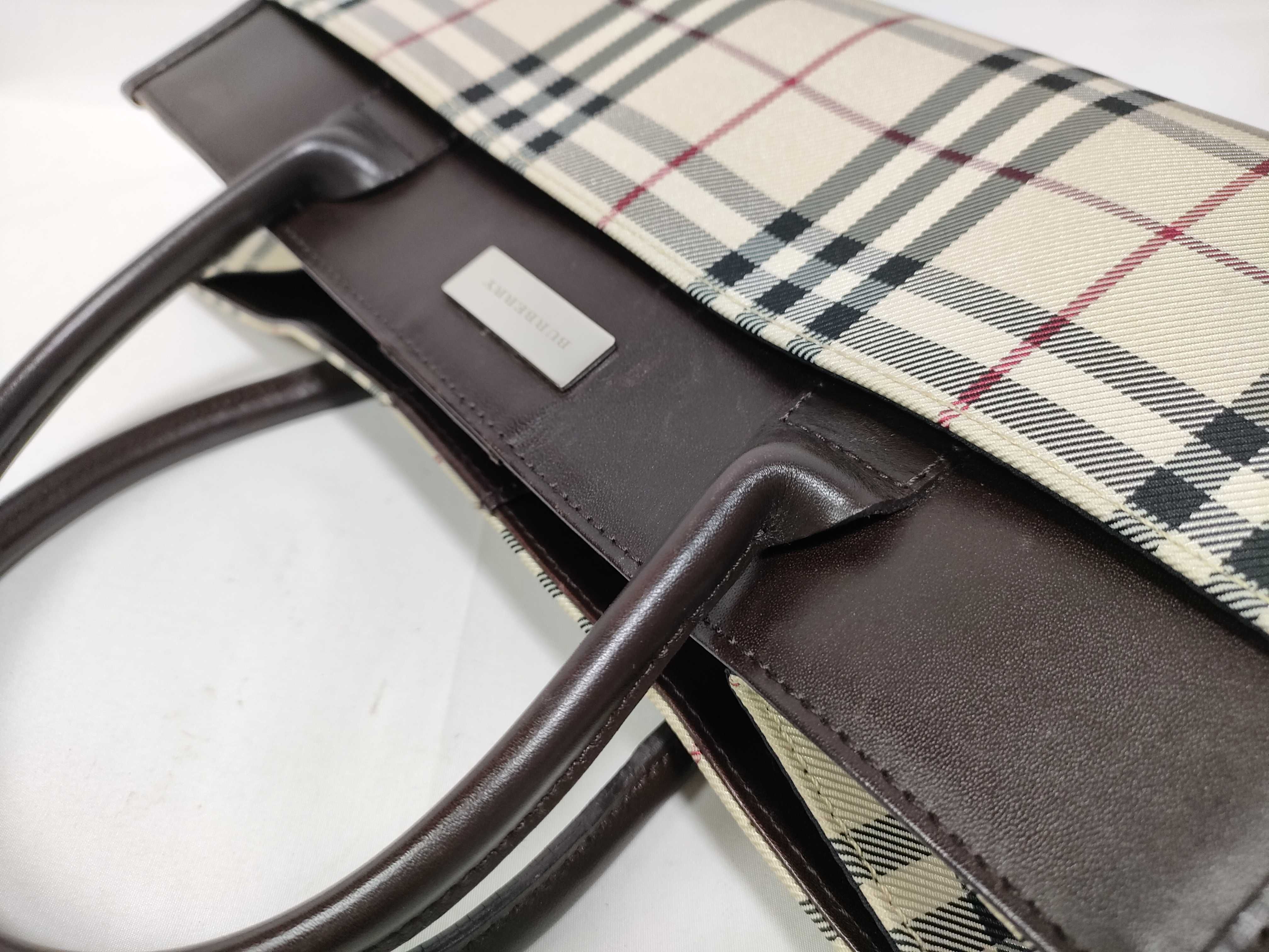 Nova Check Handbag with Logo Plate — view 9
