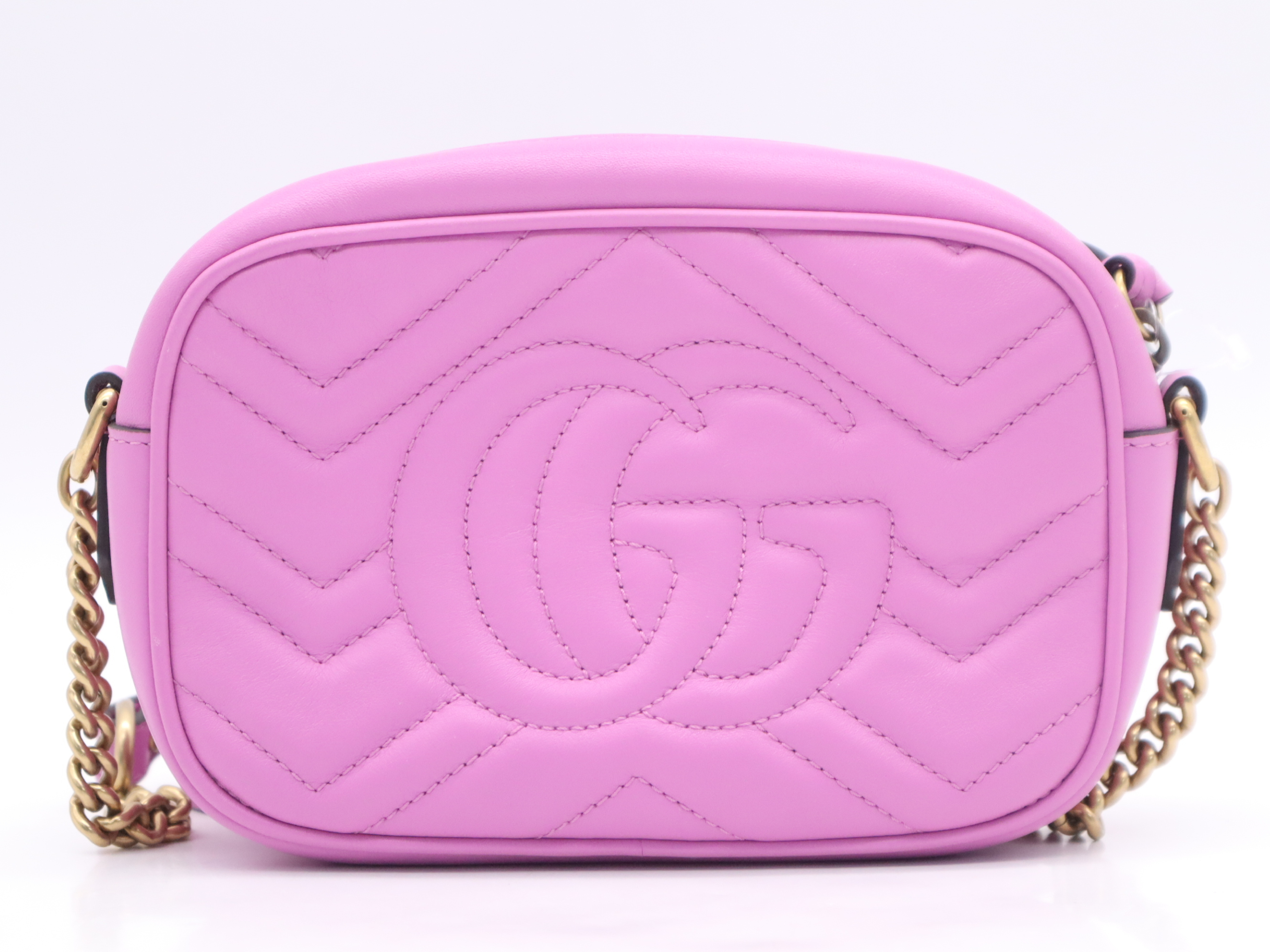 GG Marmont Quilted Mini Bag, Pink, Gold Hardware, Shoulder Bag — view 2