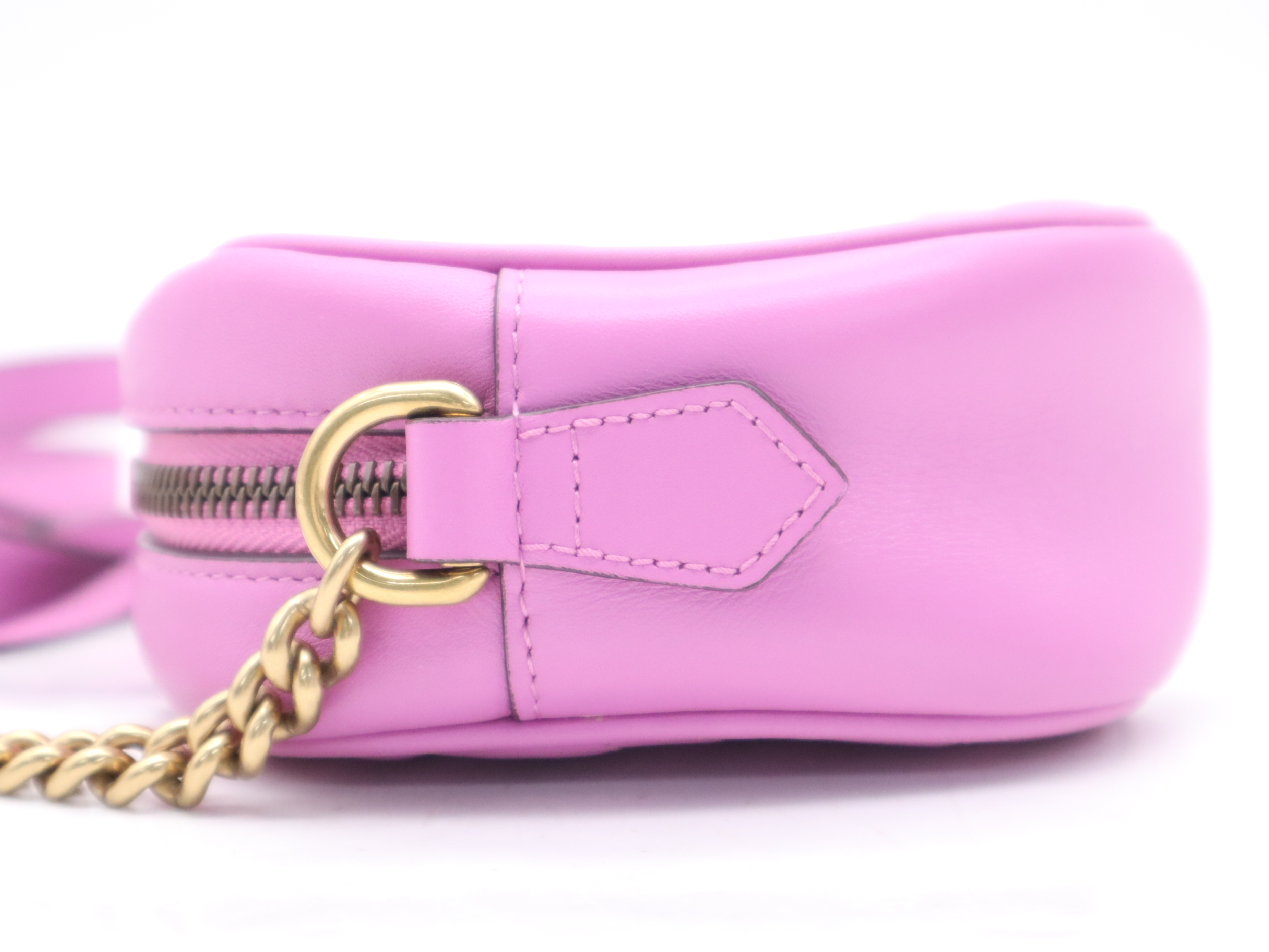 GG Marmont Quilted Mini Bag, Pink, Gold Hardware, Shoulder Bag — view 3