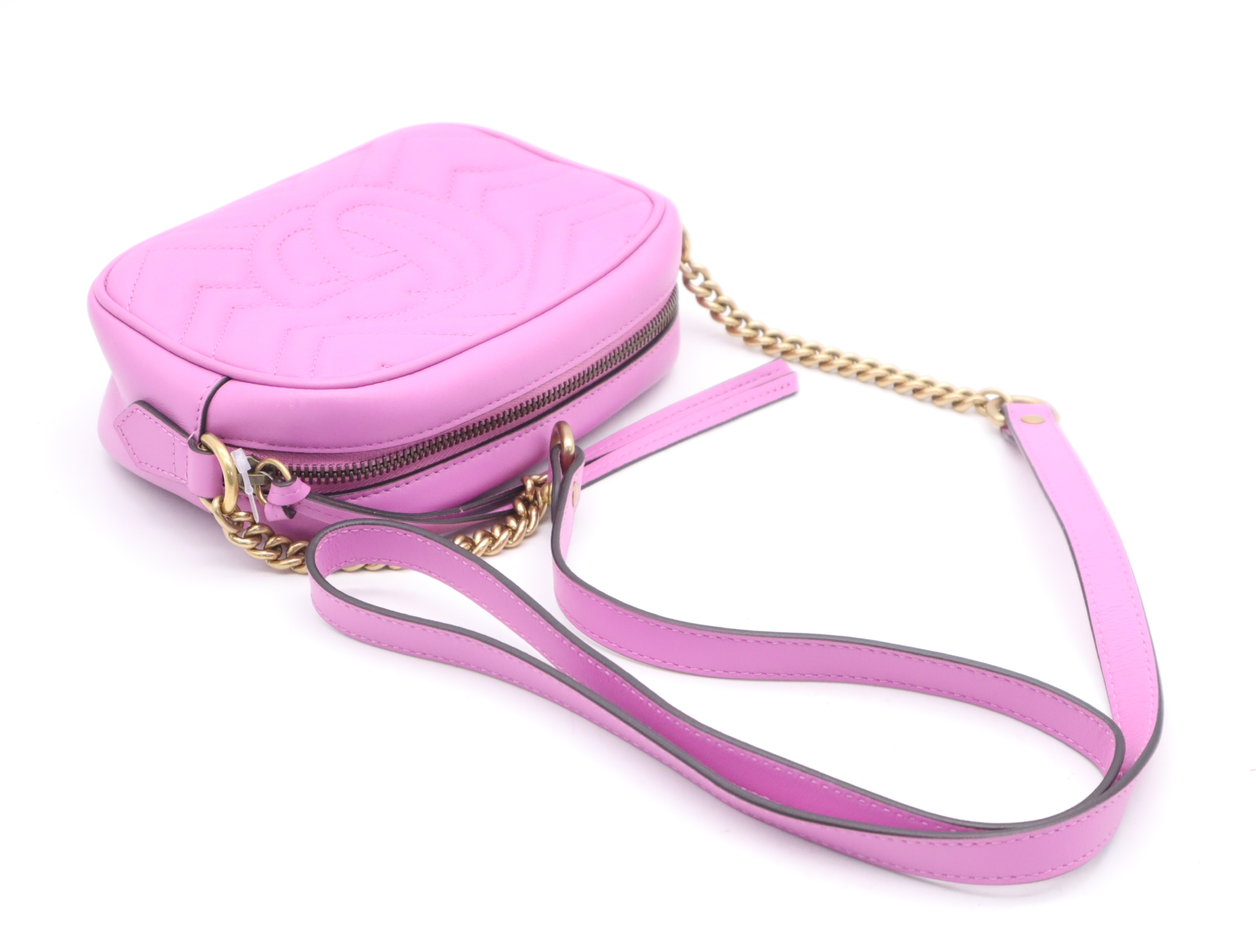 GG Marmont Quilted Mini Bag, Pink, Gold Hardware, Shoulder Bag — view 6