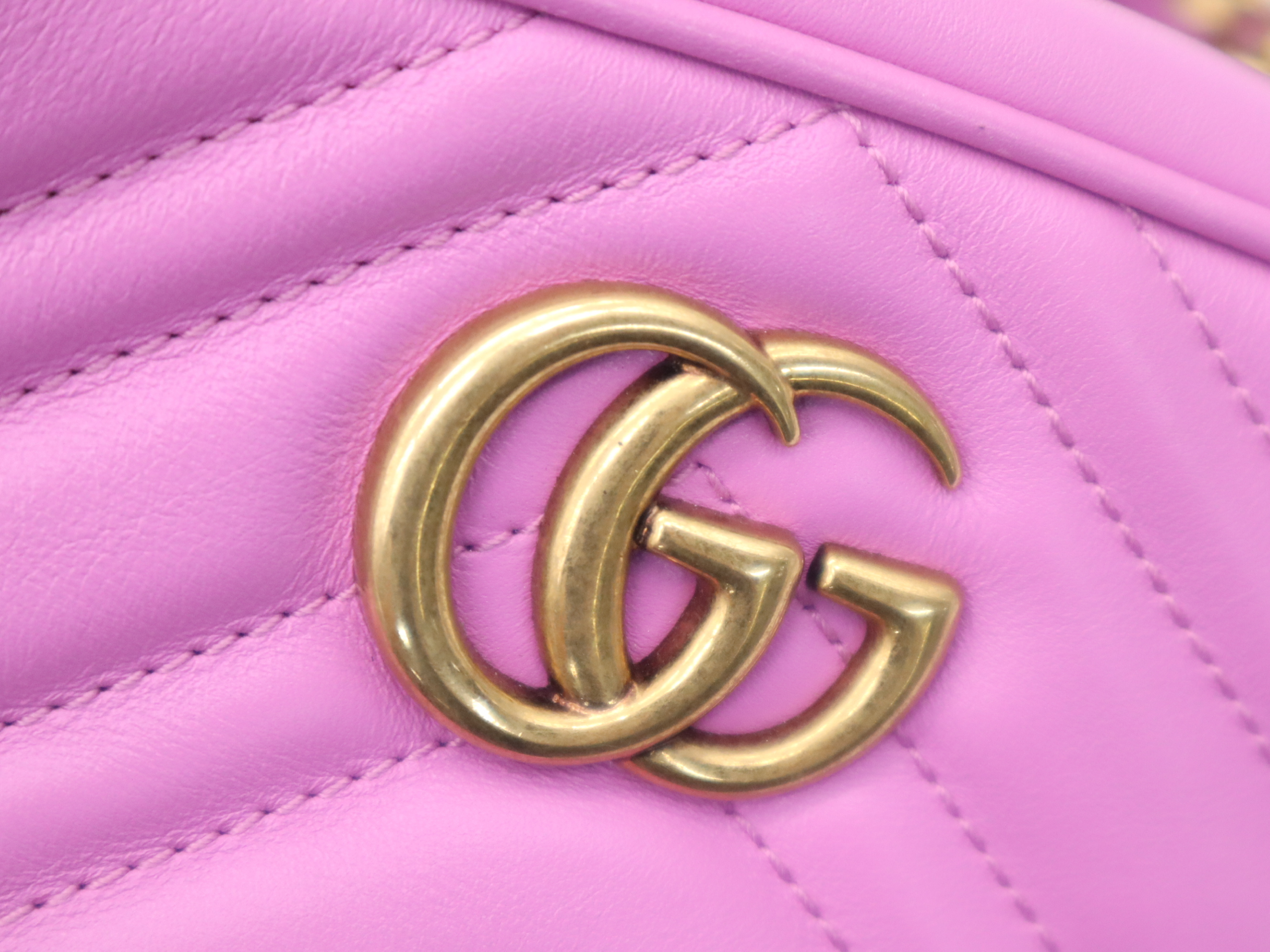 GG Marmont Quilted Mini Bag, Pink, Gold Hardware, Shoulder Bag — view 9
