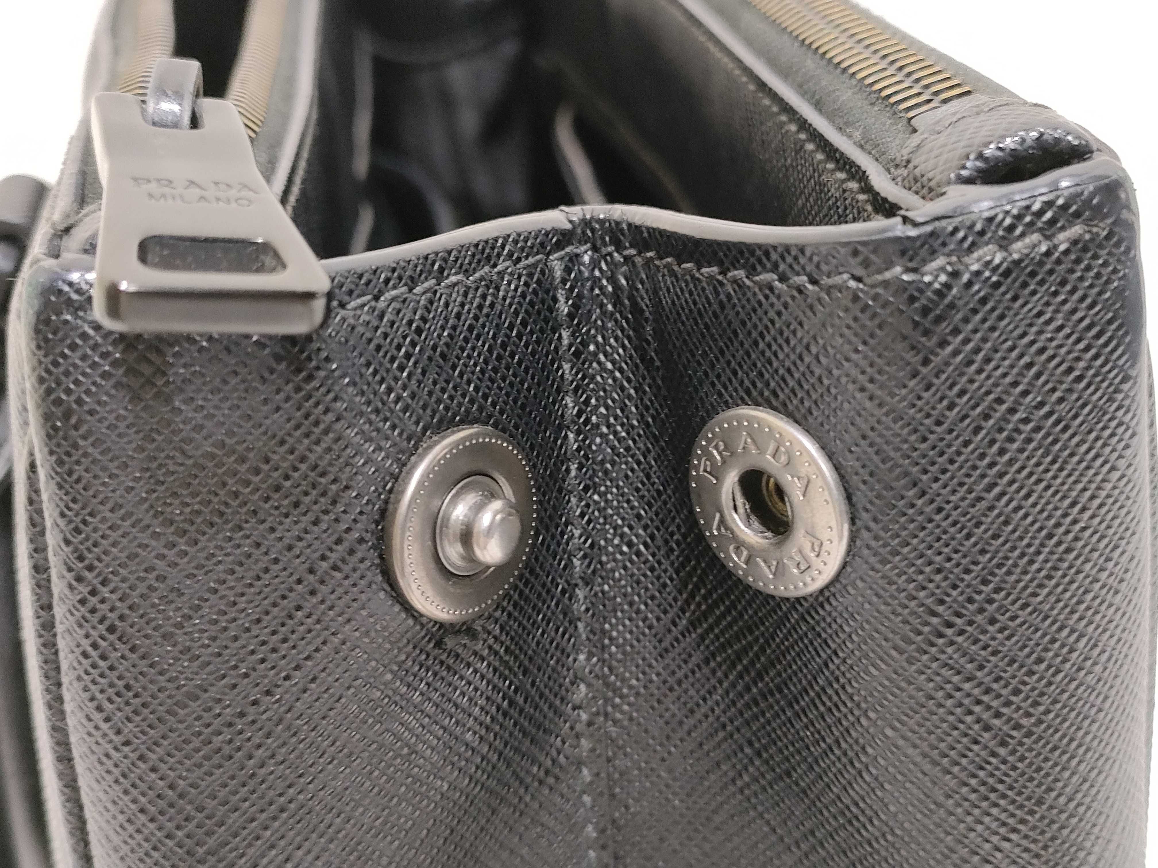 Galleria Saffiano Leather 2-Way Handbag/Shoulder Bag, Black, 1BA863 — view 14