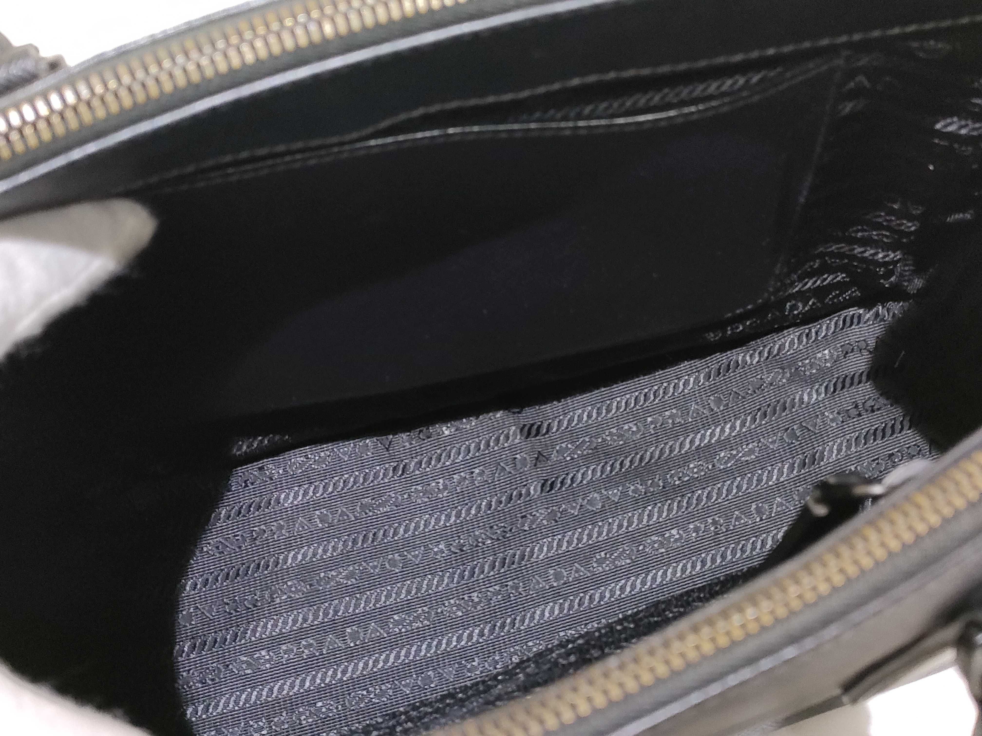 Galleria Saffiano Leather 2-Way Handbag/Shoulder Bag, Black, 1BA863 — view 9