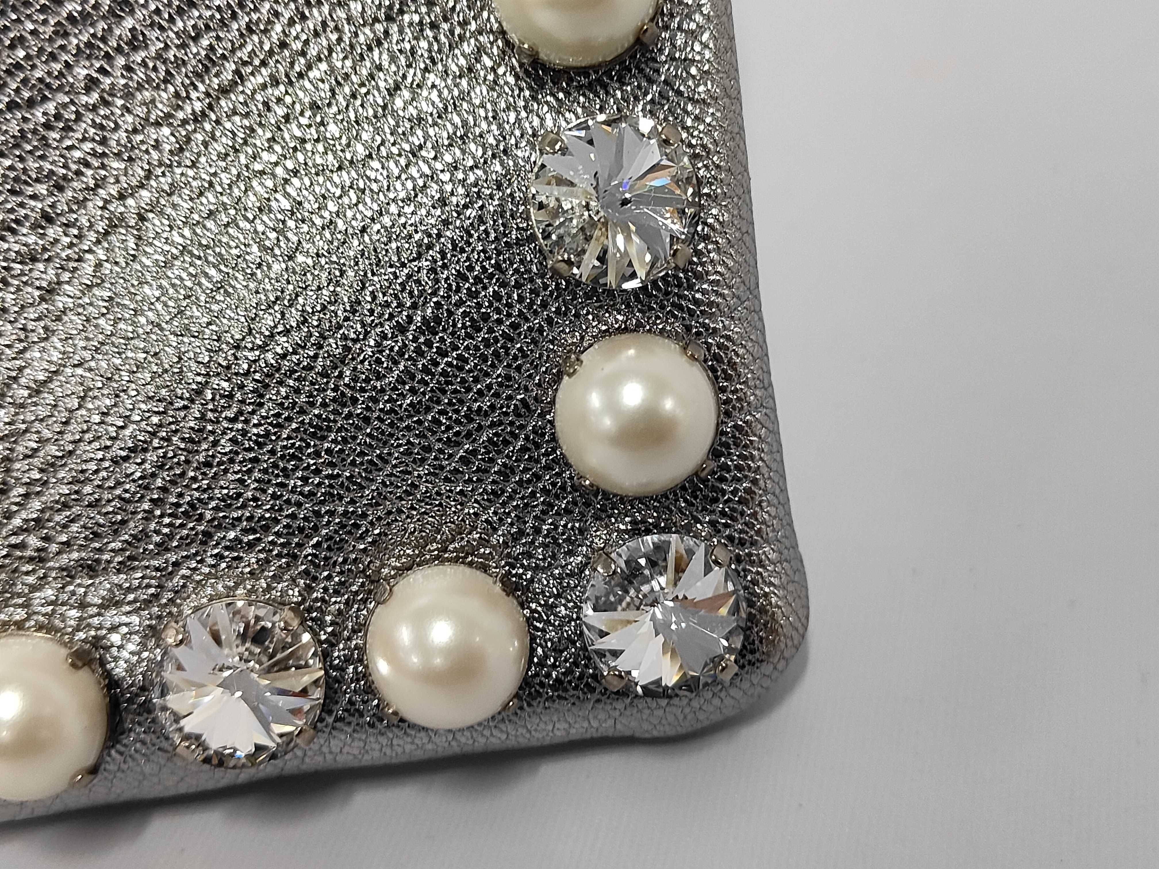 pouch with rhinestones and faux pearls, 5MB002 pouch — view 9