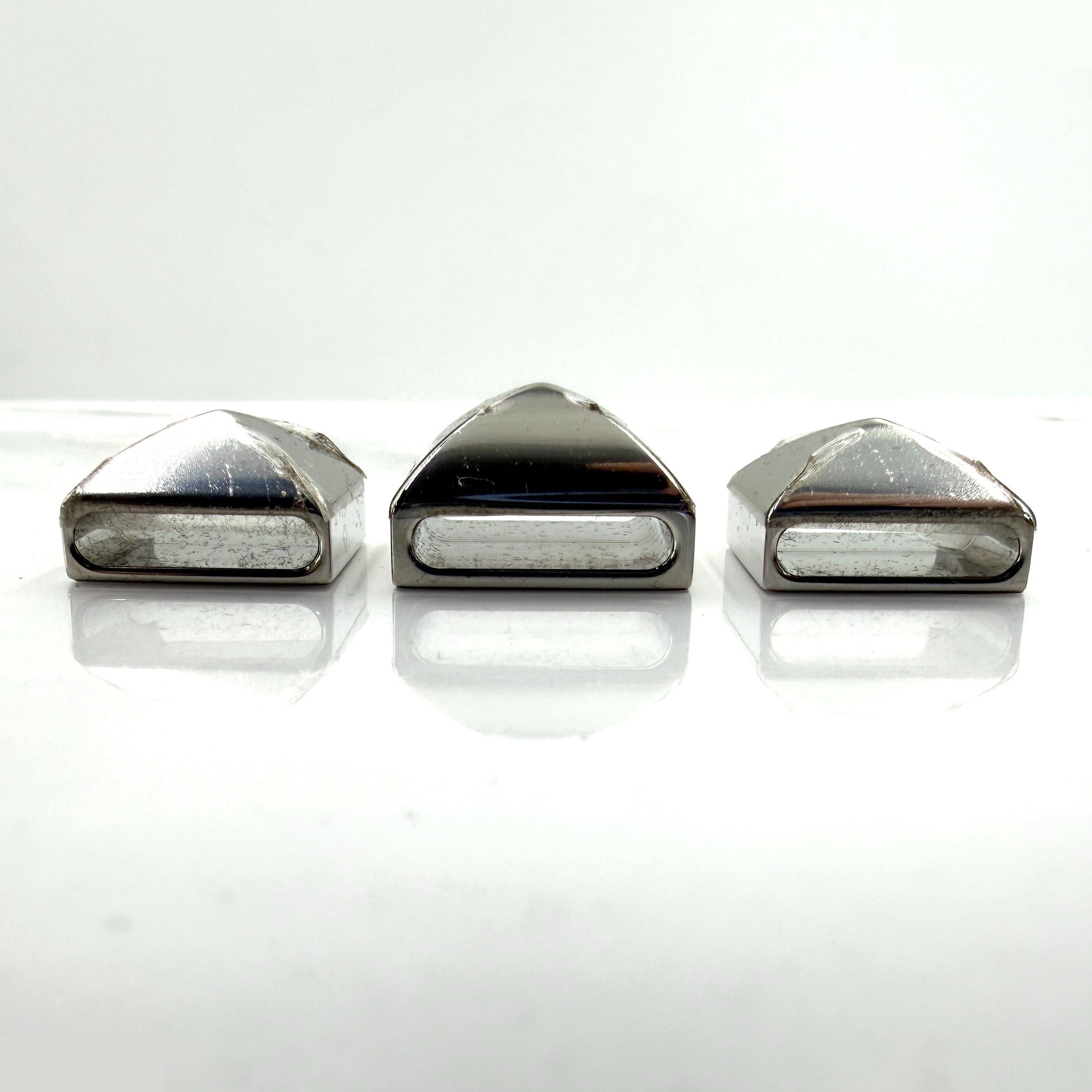 Medor Triple Scarf Ring Set (3 pieces) - Studded Silver — view 3