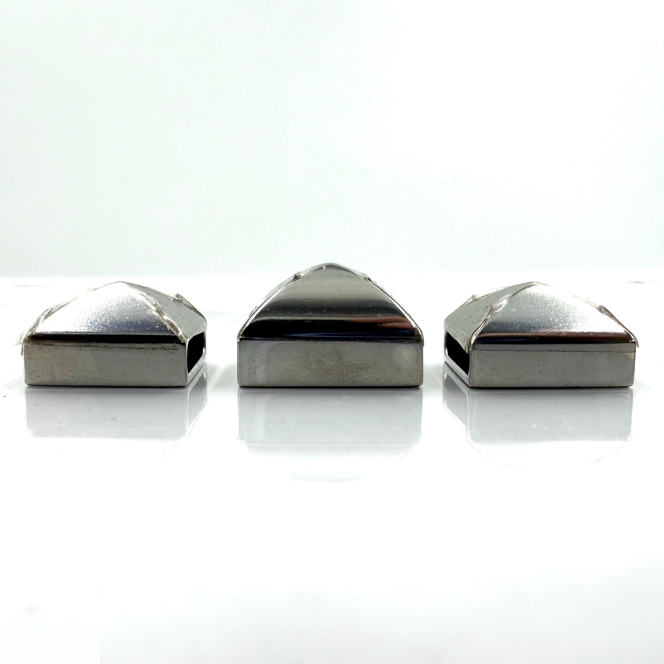 Medor Triple Scarf Ring Set (3 pieces) - Studded Silver — view 4