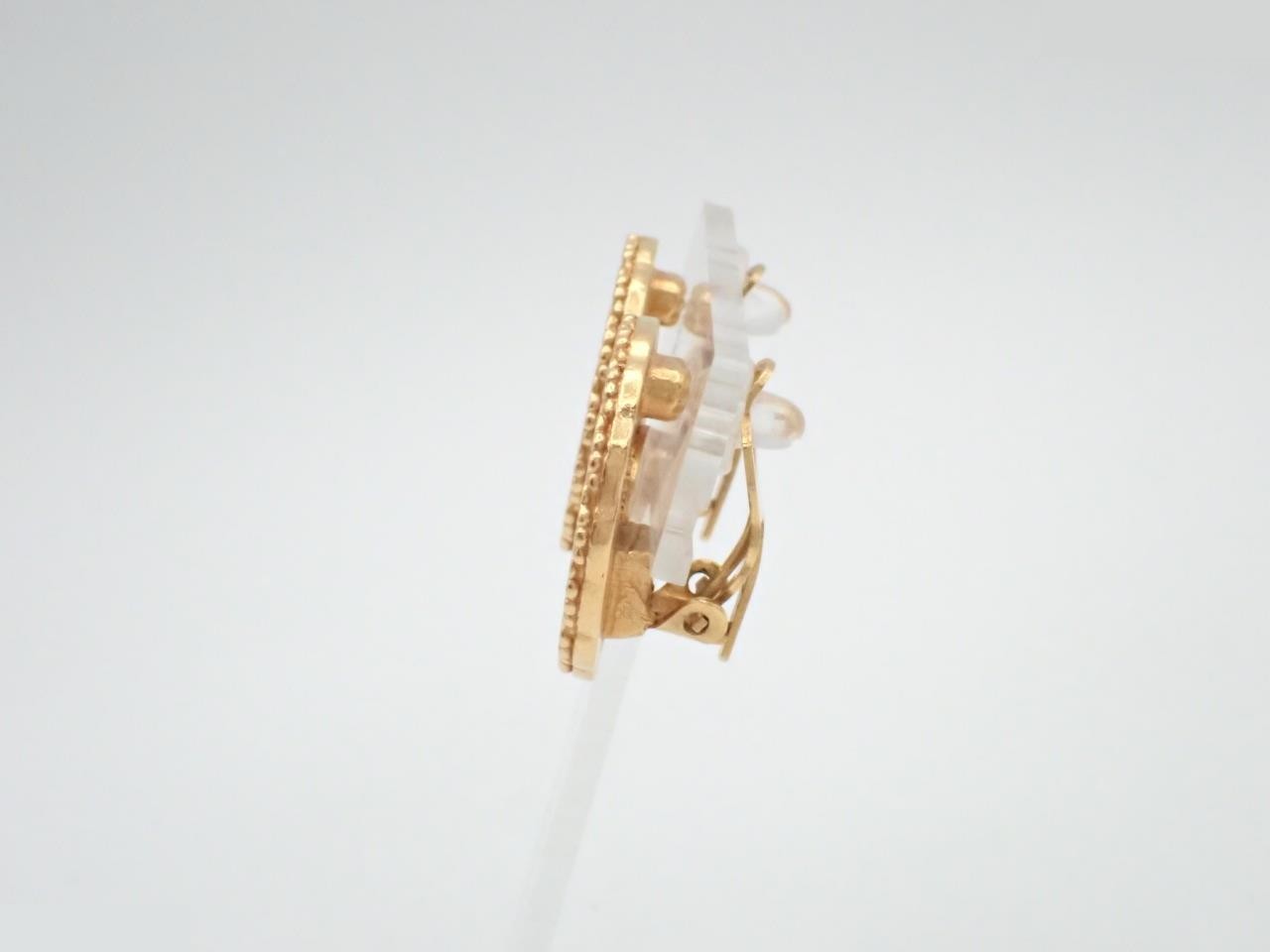 Coco mark gold earrings — view 3