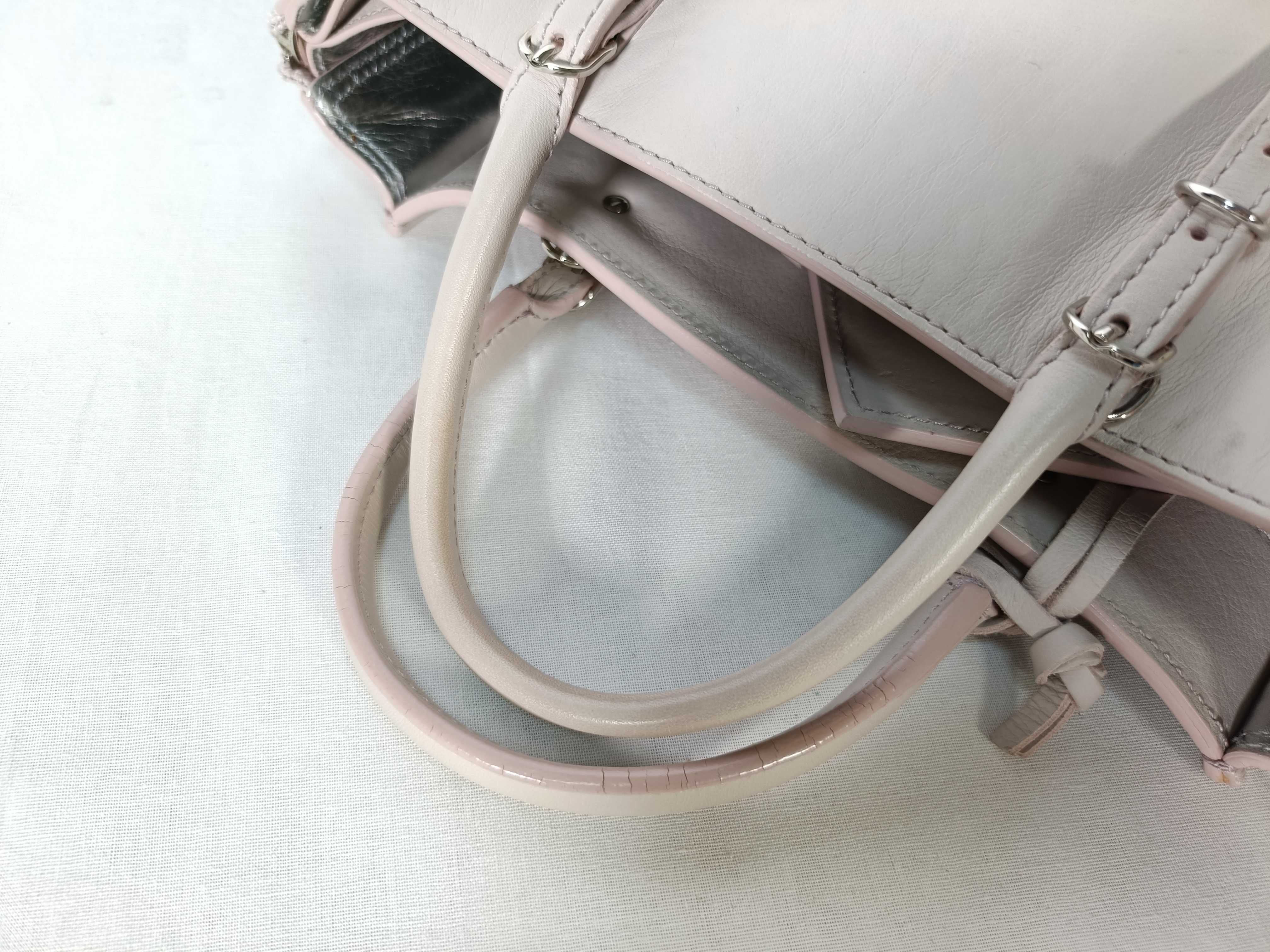 Paper Mini Leather 2-Way Handbag, Beige, 357333, with Mirror, Shoulder Bag — view 6