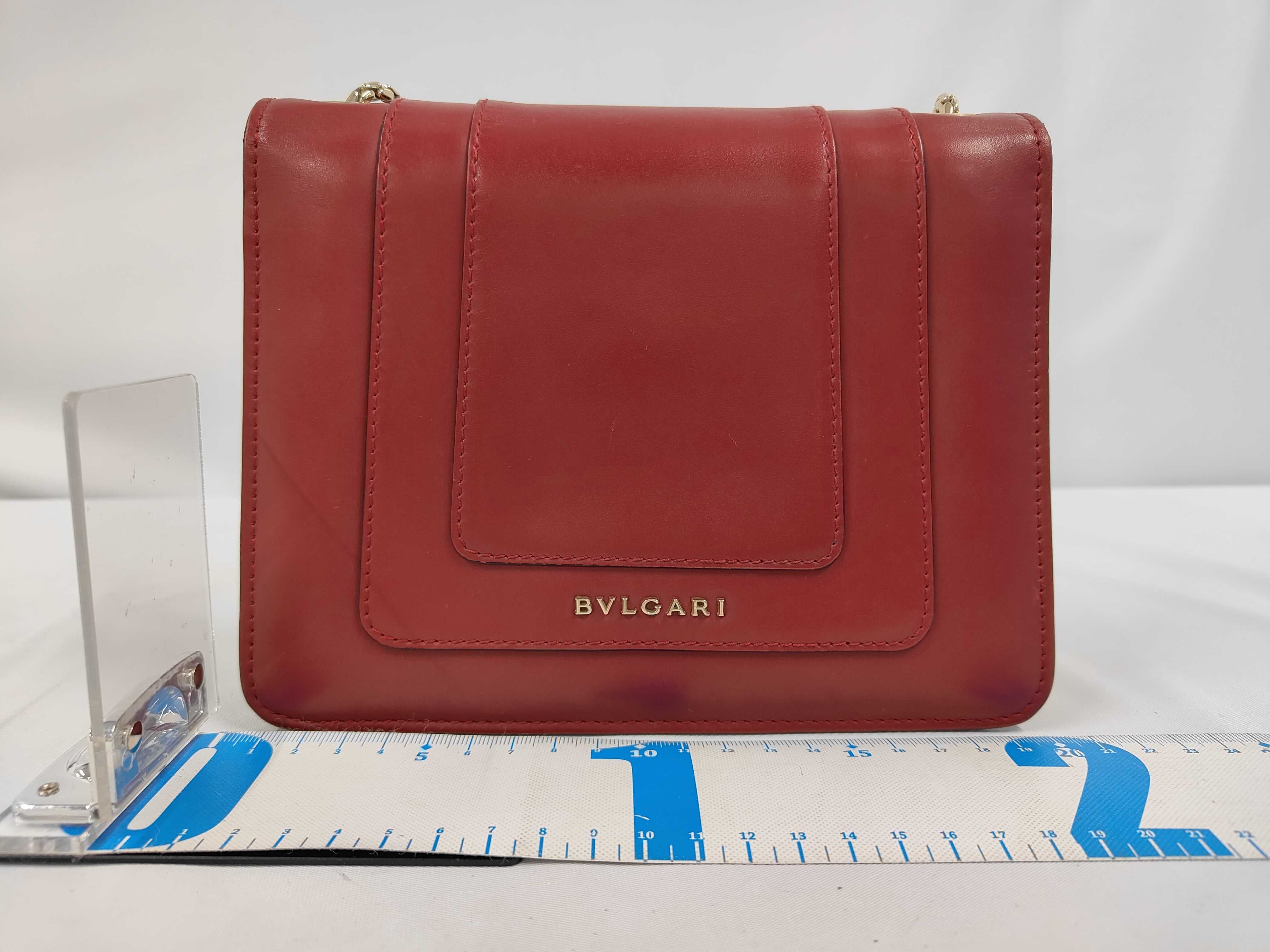 Serpenti Forever Leather Chain Shoulder Bag with Mirror — view 2