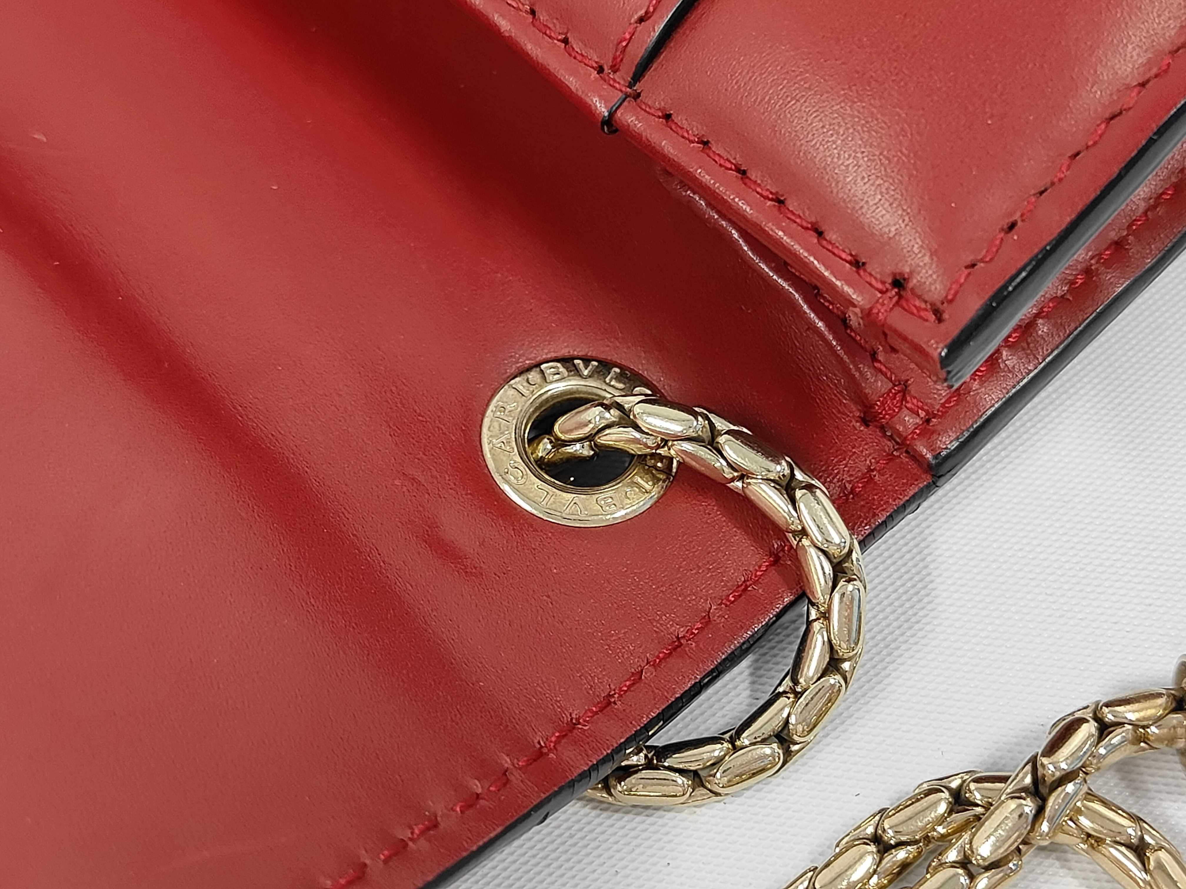 Serpenti Forever Leather Chain Shoulder Bag with Mirror — view 6
