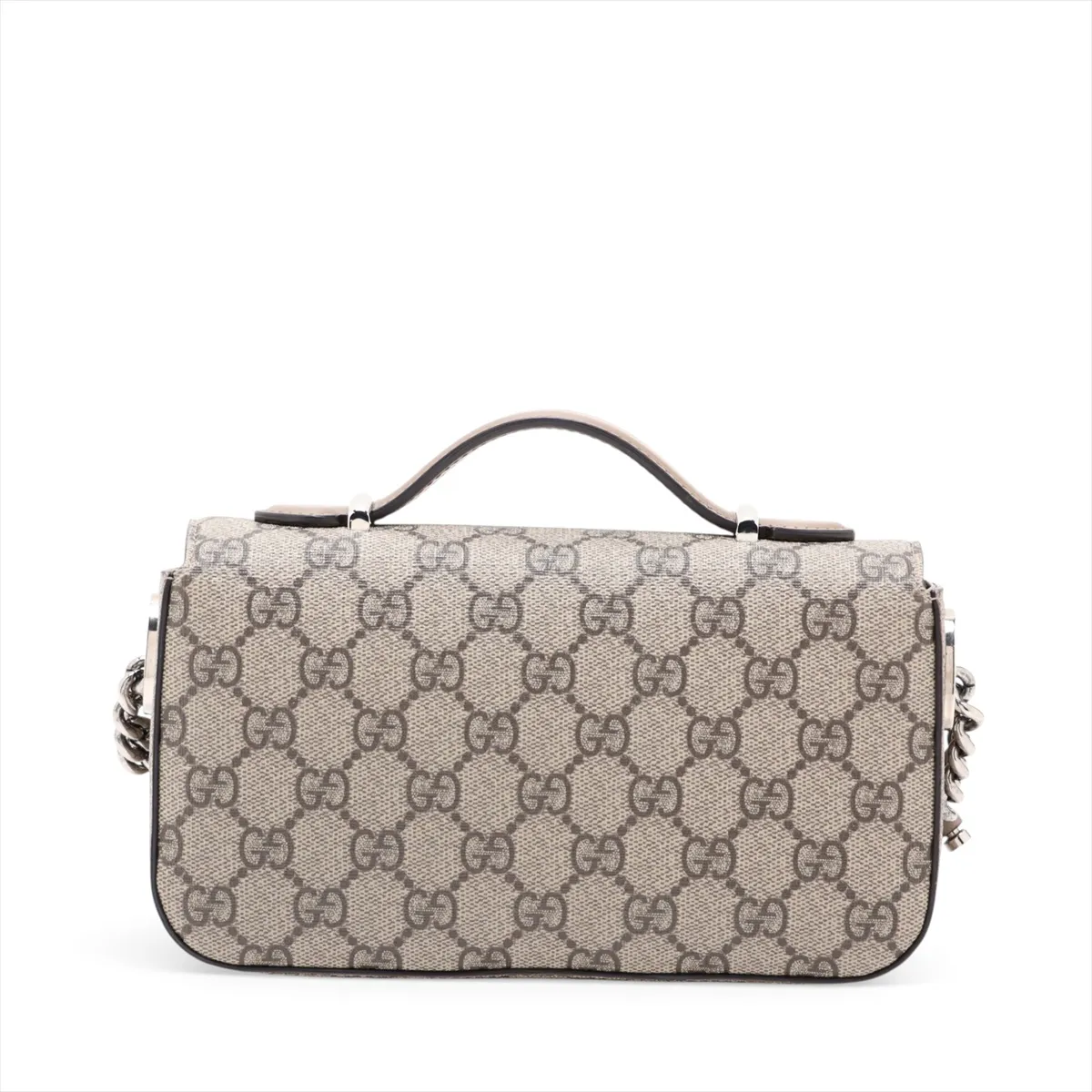 Petite GG Supreme PVC x Leather 2-Way Shoulder Bag, Beige, 739722 — view 2