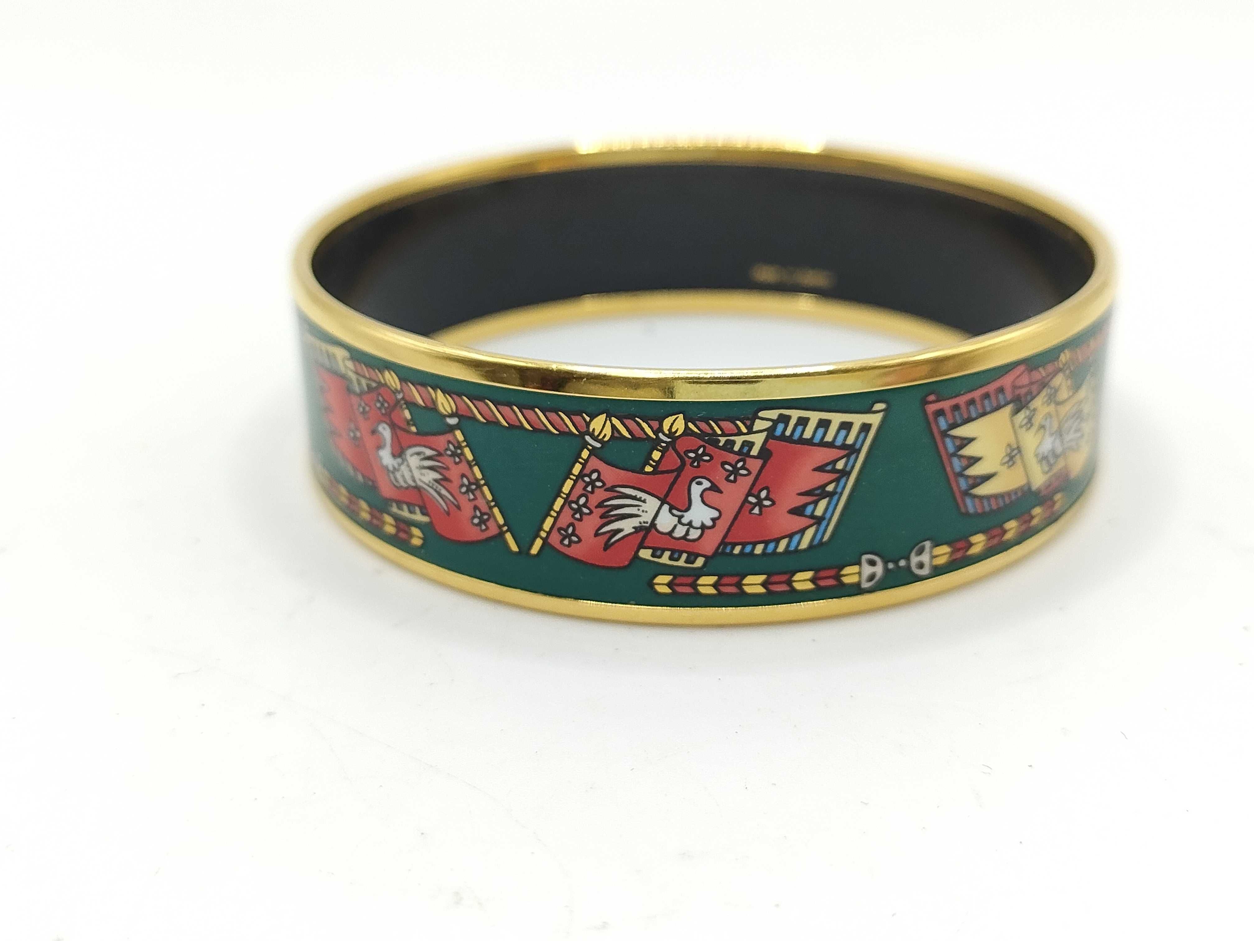 Enamel GM Flag & Bird Bangle Bracelet — view 2