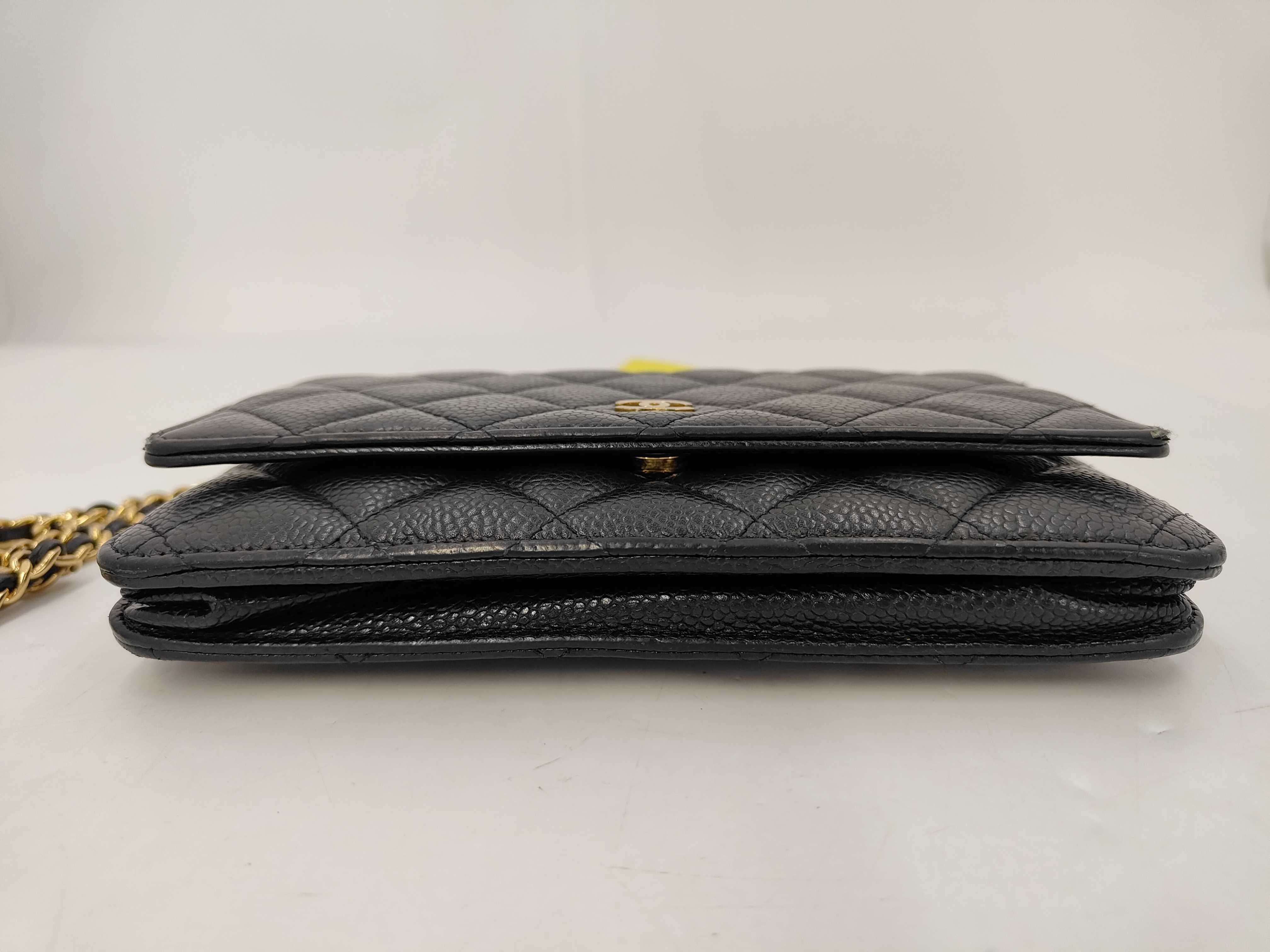 Caviar Skin Chain Wallet Black Gold — view 6