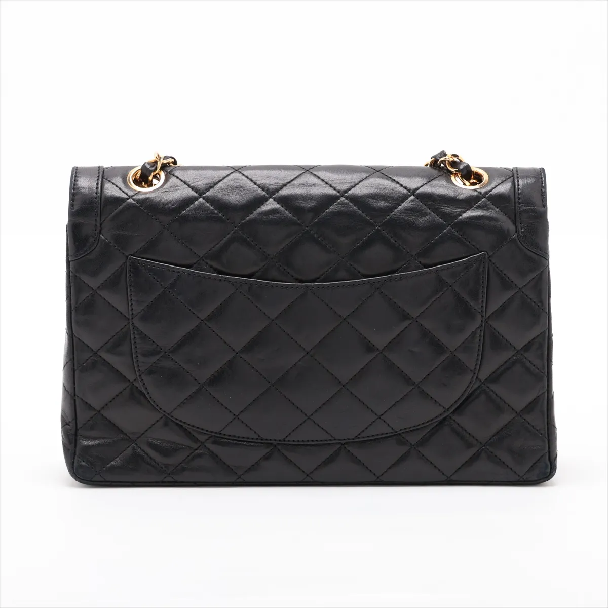 Matelassé Lambskin Double Flap Double Chain Bag, Paris Limited Edition, Black with Gold Hardware, 212931 (Serial Number 0) — view 2