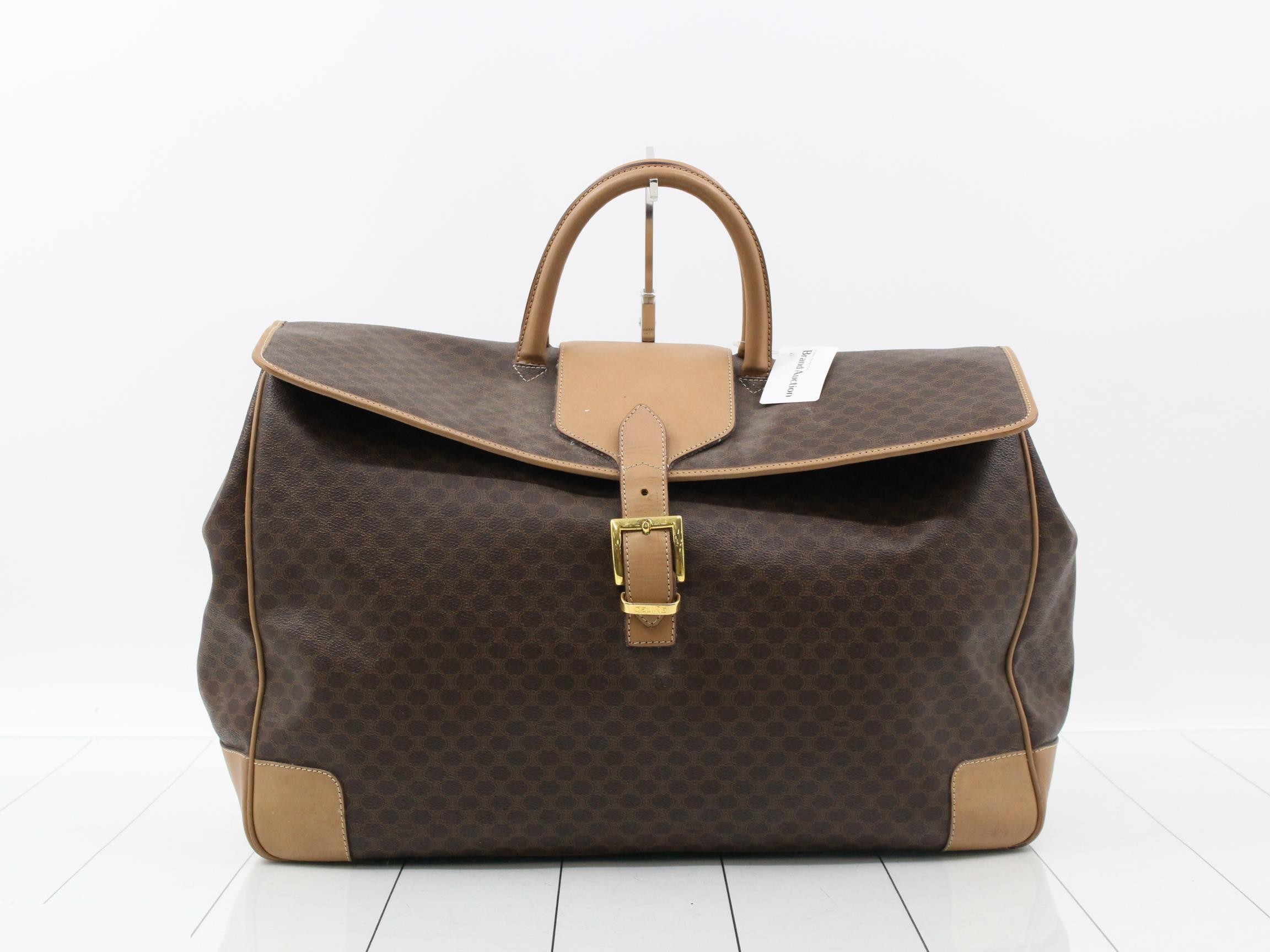 Macadam PVC/Leather Boston Bag, Brown