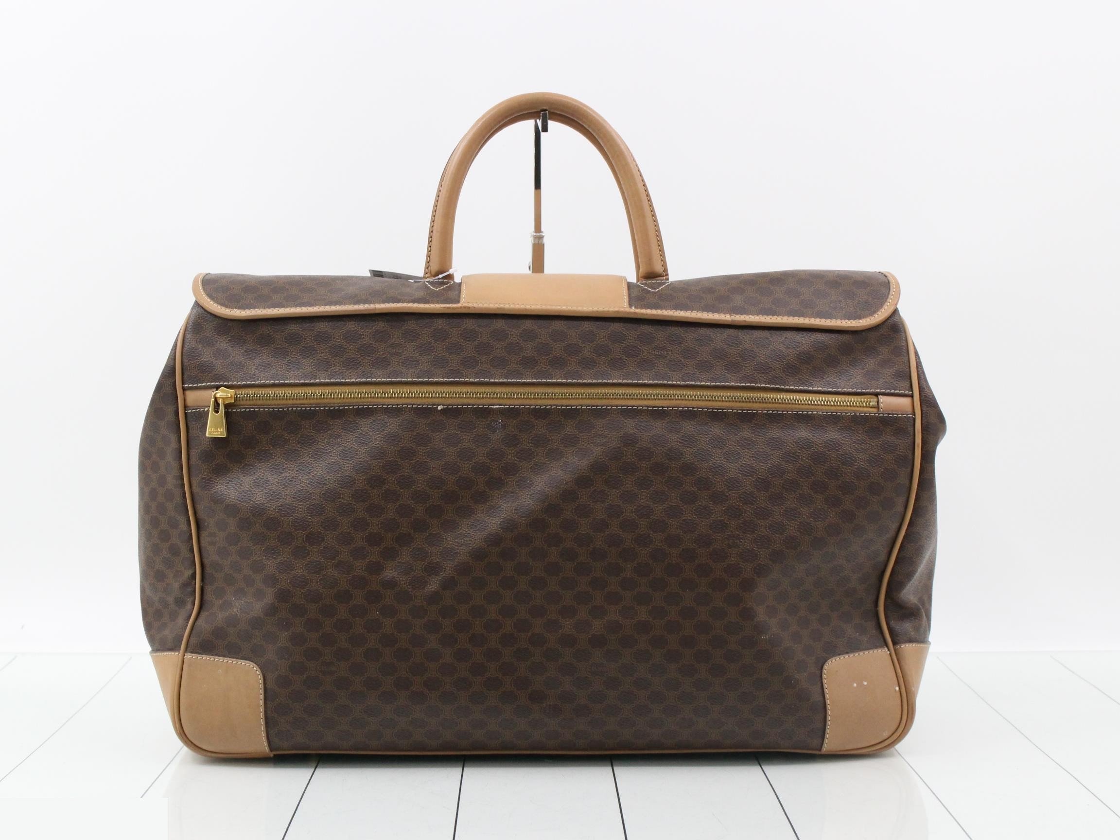 Macadam PVC/Leather Boston Bag, Brown — view 2