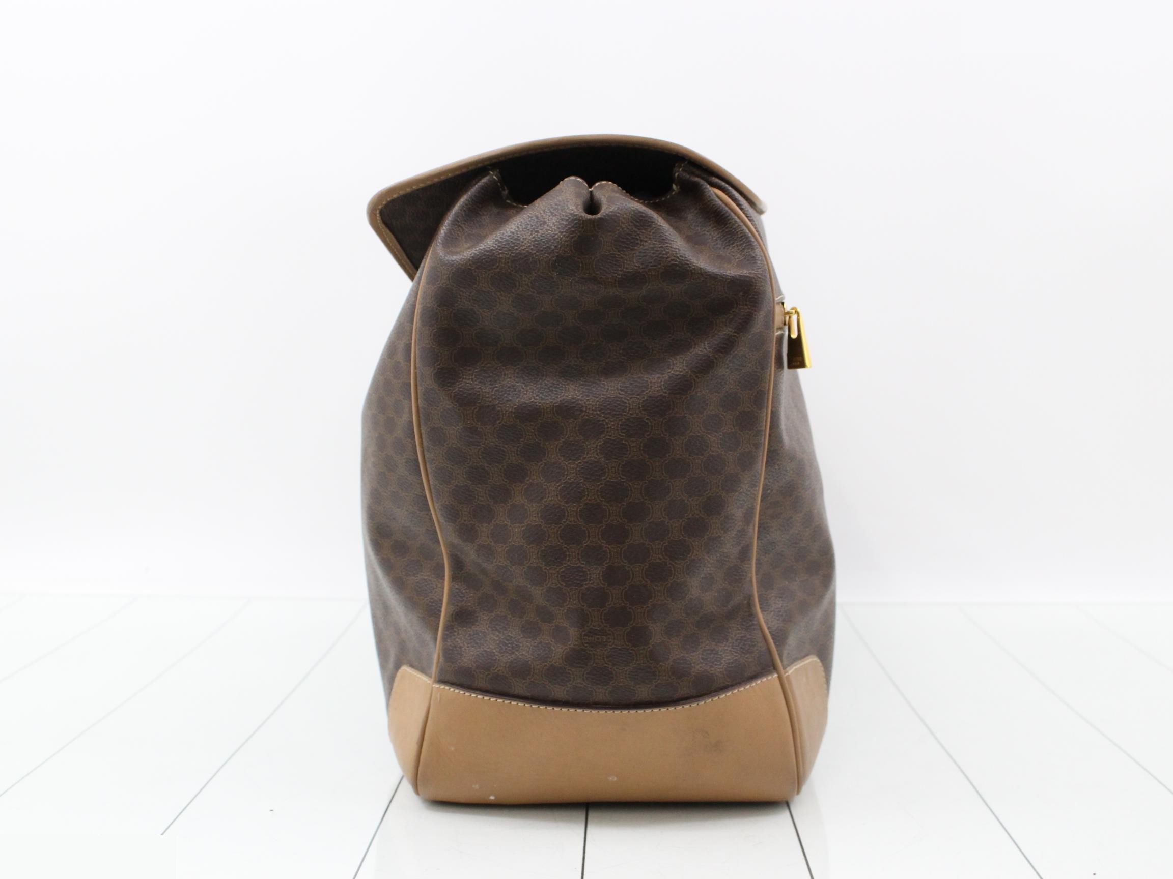 Macadam PVC/Leather Boston Bag, Brown — view 3