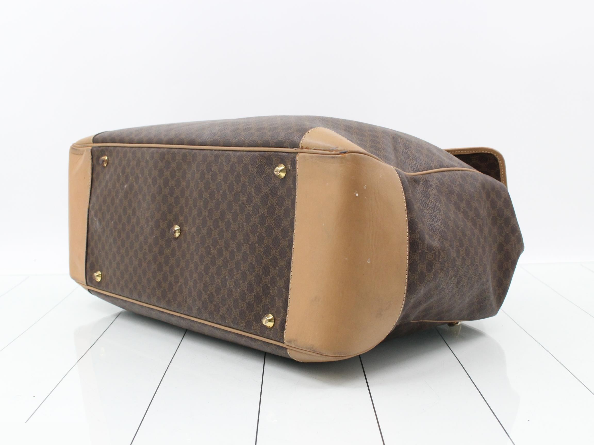 Macadam PVC/Leather Boston Bag, Brown — view 6