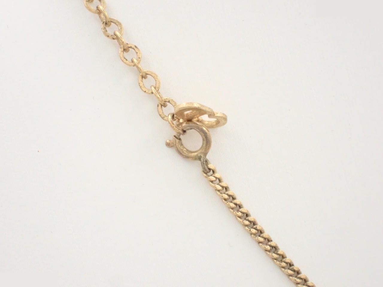 CD logo rhinestone gold-plated necklace, chain approximately 44cm. — view 2