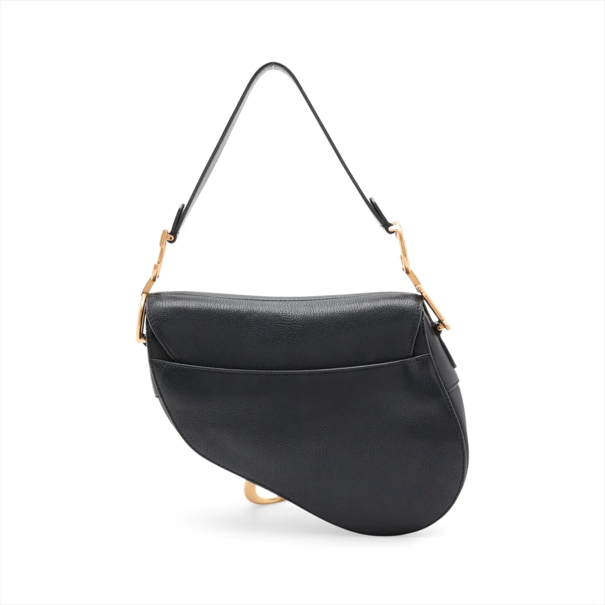 Saddle Bag Leather Shoulder Bag Black — view 2