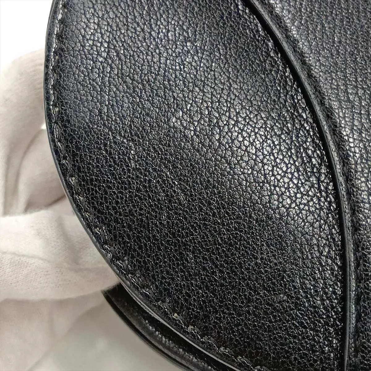 Saddle Bag Leather Shoulder Bag Black — view 12