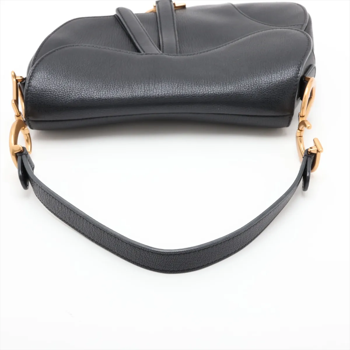 Saddle Bag Leather Shoulder Bag Black — view 5