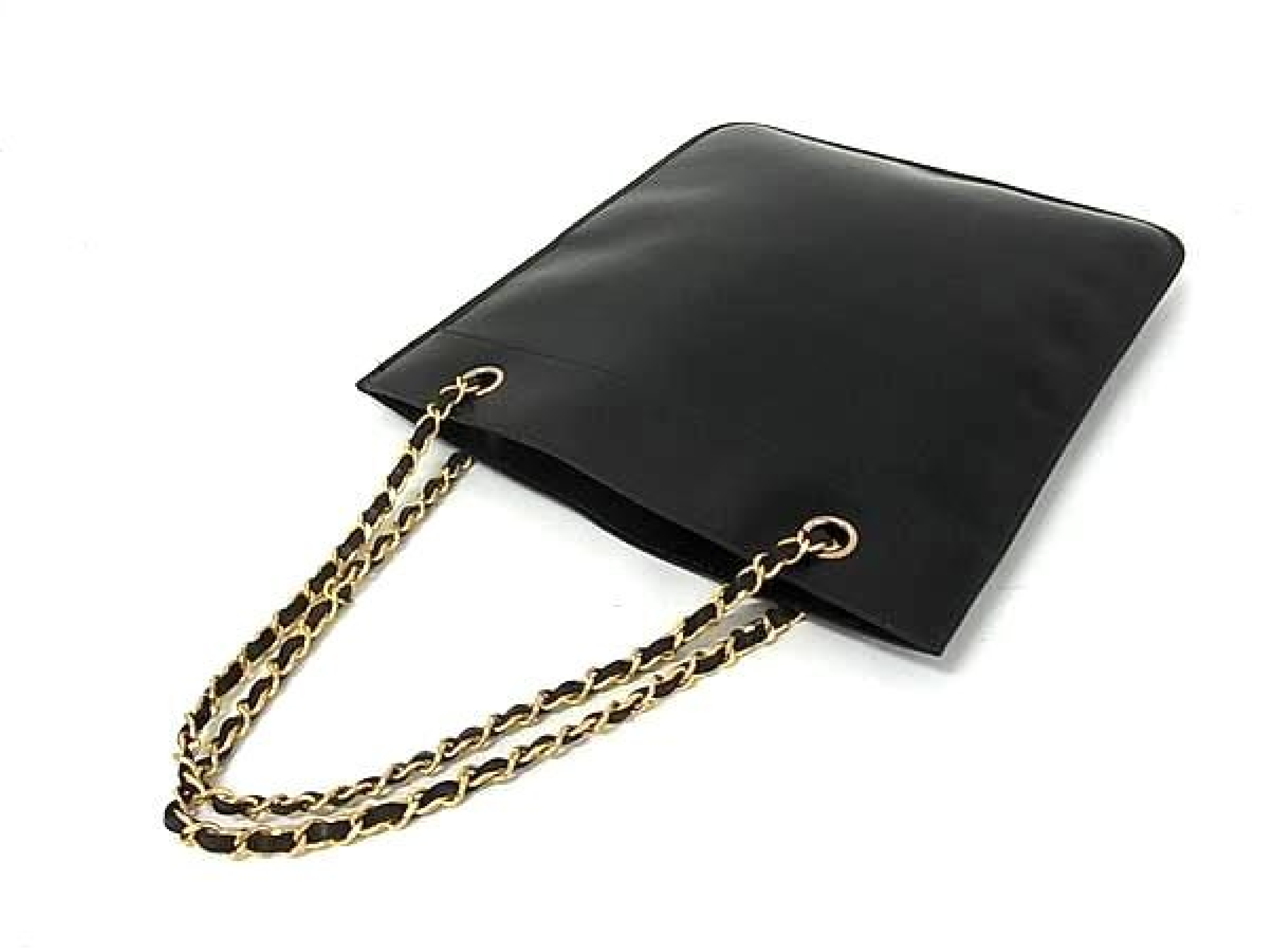 Vintage Coco Mark Leather Tote Bag for Women, Black, HB4579 Shoulder Bag — view 3