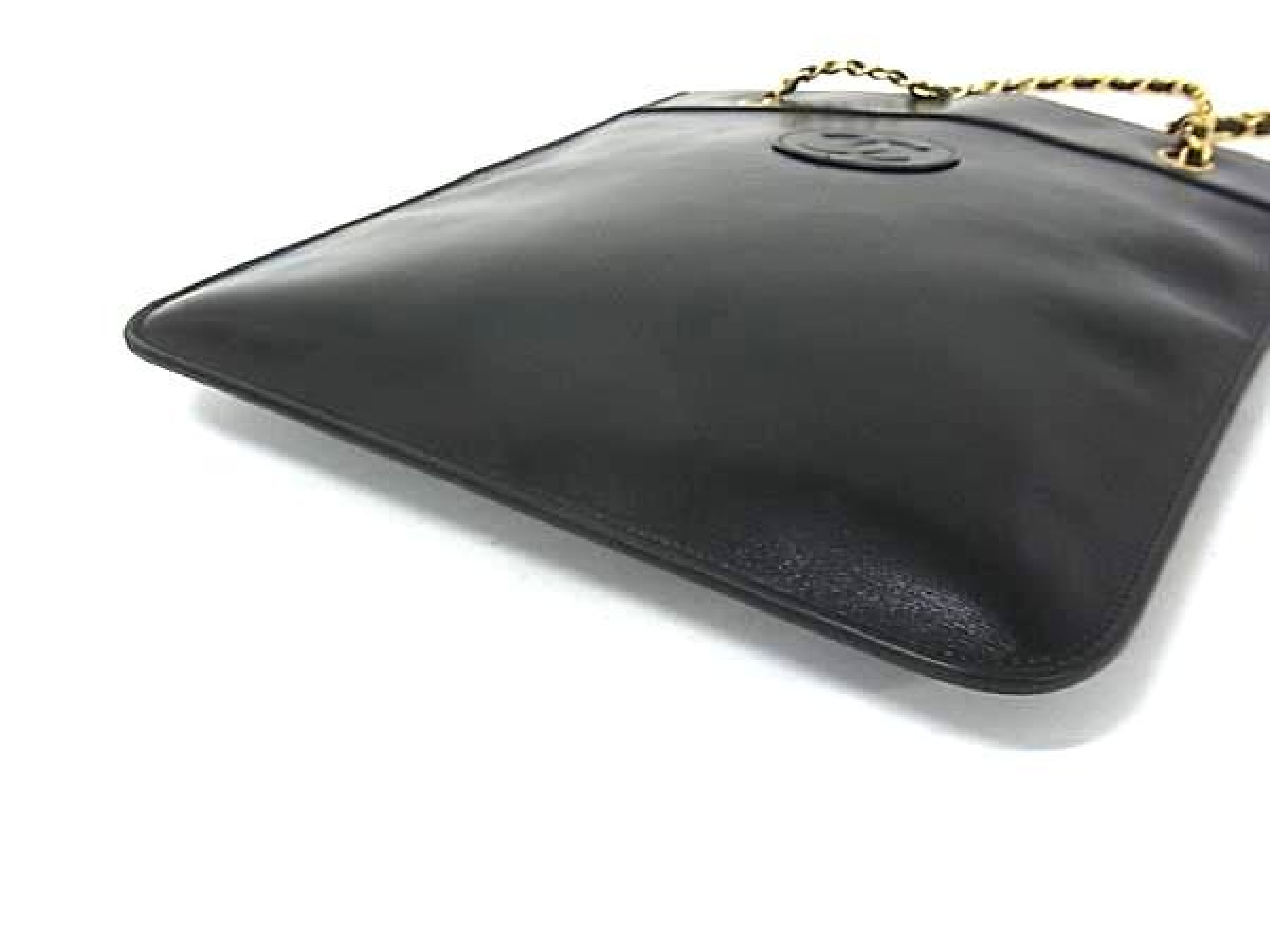 Vintage Coco Mark Leather Tote Bag for Women, Black, HB4579 Shoulder Bag — view 4